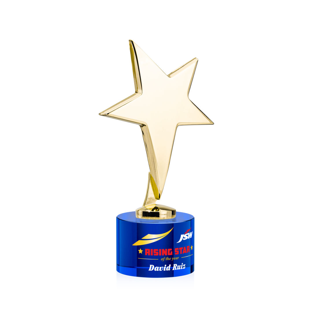 Tuscany Gold Star VividPrint™ Award on Marvel Base - Blue