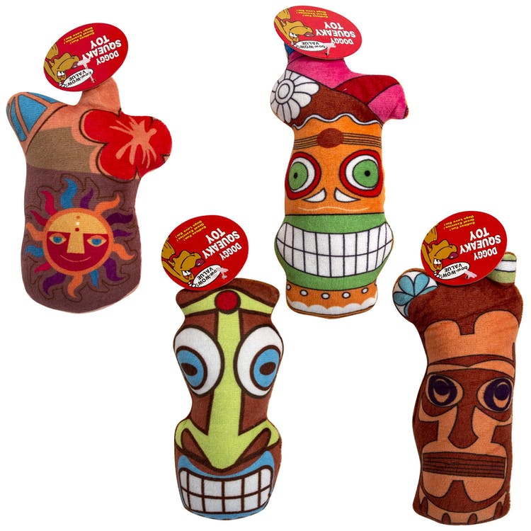 Dog Tiki Drink Chew Toys - Squeaker Enclosed 2
