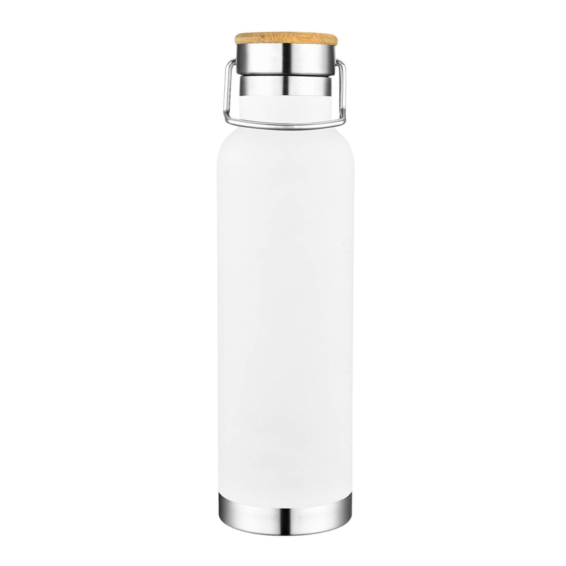 22 oz. Double Wall Stainless Steel Vacuum Water Bottle/Mug w/Bamboo Lid, custom water bottle with logo imprint 5