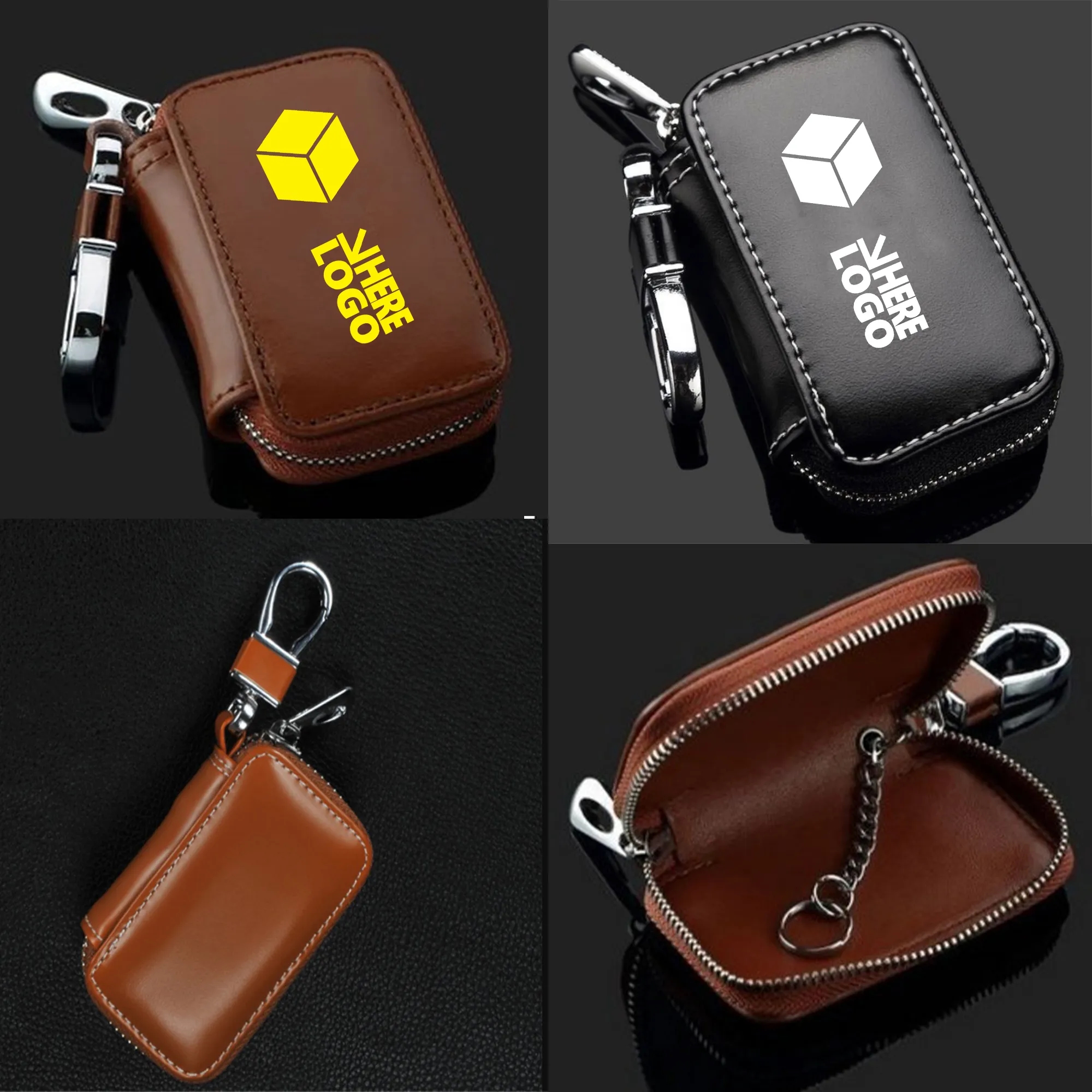 Leather Car Keychain Holder Case 1
