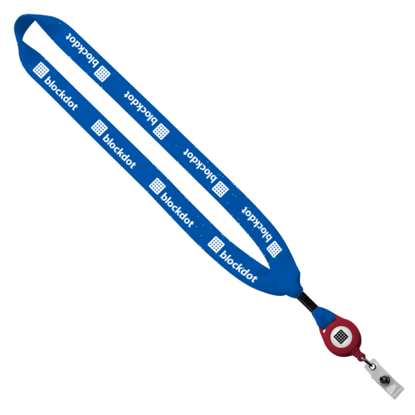 3/4" Cotton Lanyard with Metal Crimp & Retractable Badge Reel 229