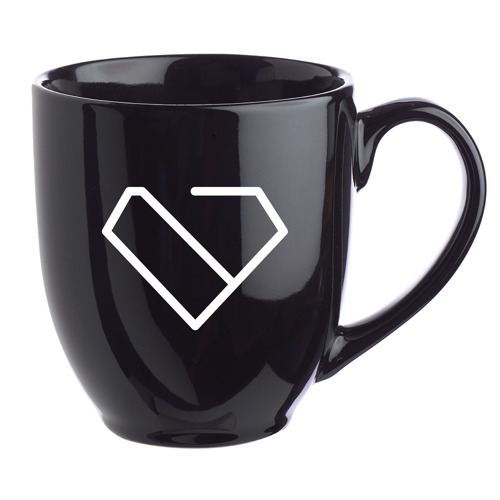 Glossy Bistro Style Ceramic Mug, 16 oz.