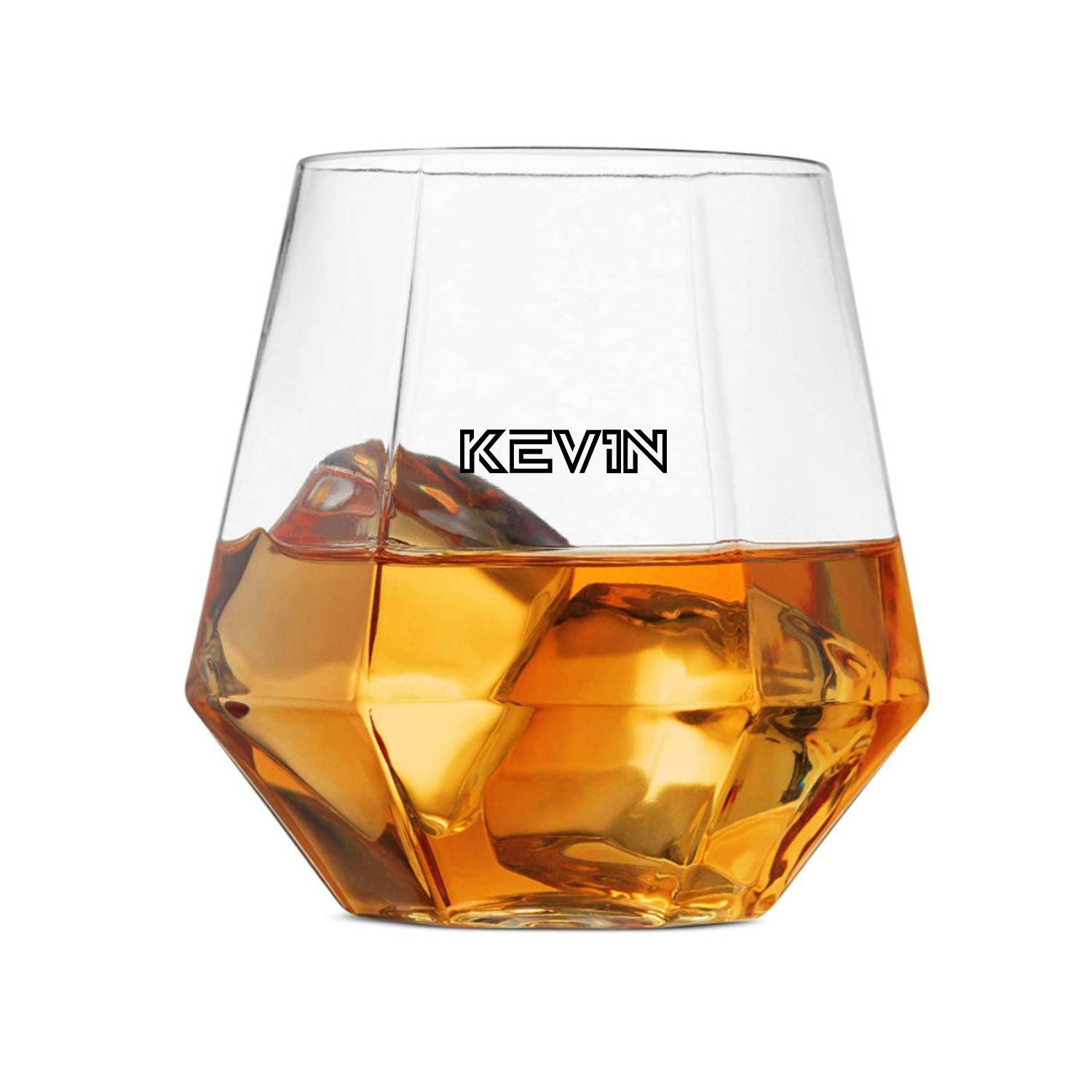 12 Oz Diamond Clear Shaped Plastic Stemless Wine Glasses 2