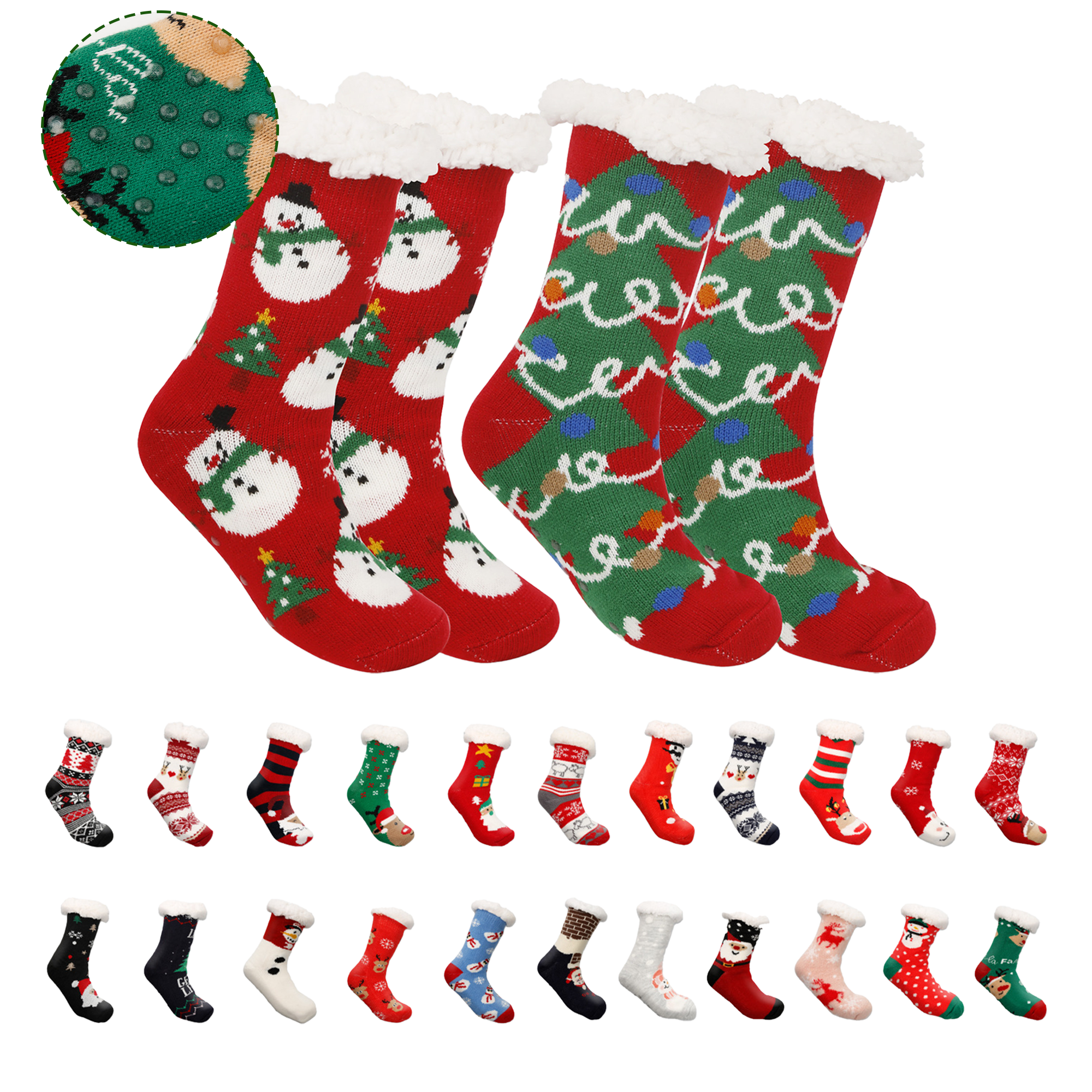 Fuzzy Winter Christmas Slipper Socks 2