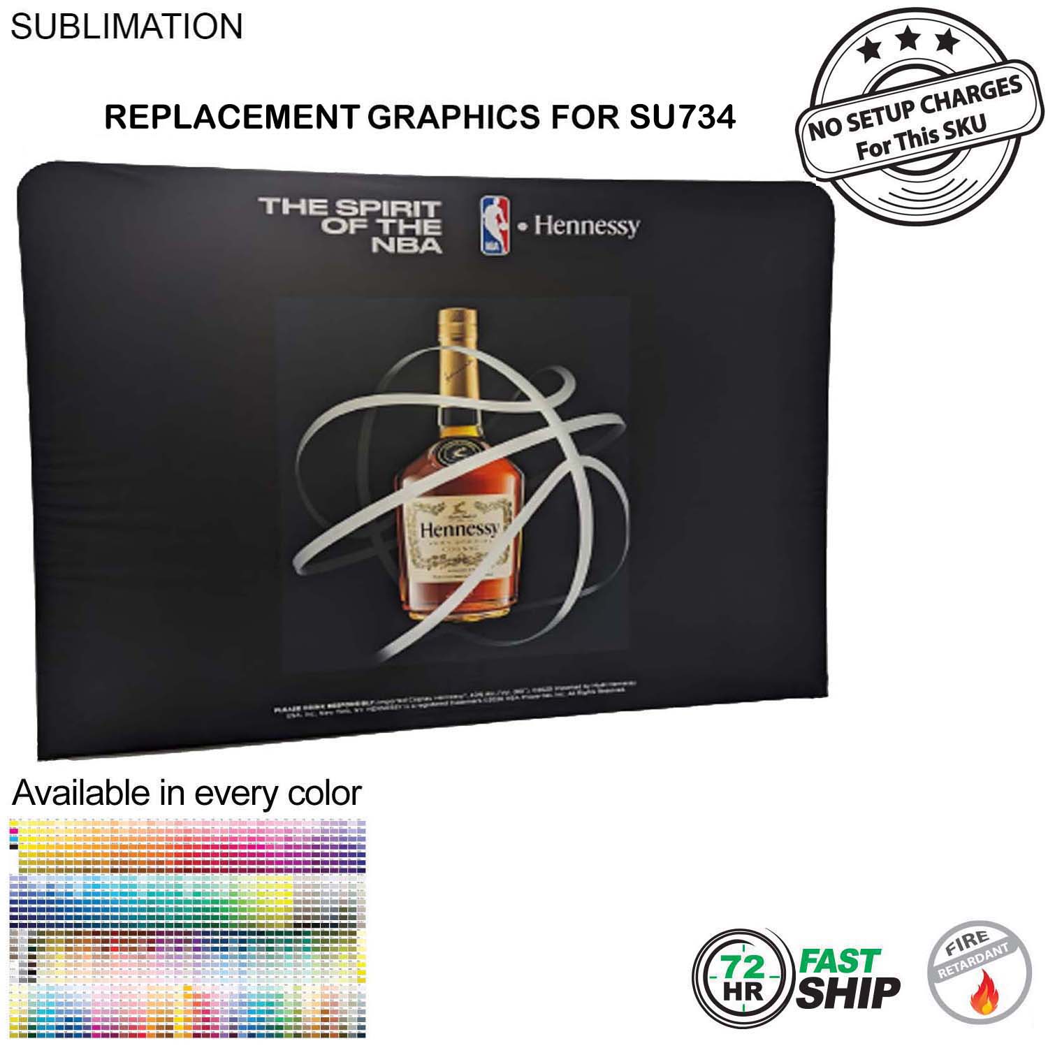 72 Hr Fast Ship - Replacement Graphics Double Sided 10'W x 8'H EuroFit Tension Fabric Slip on cover 12