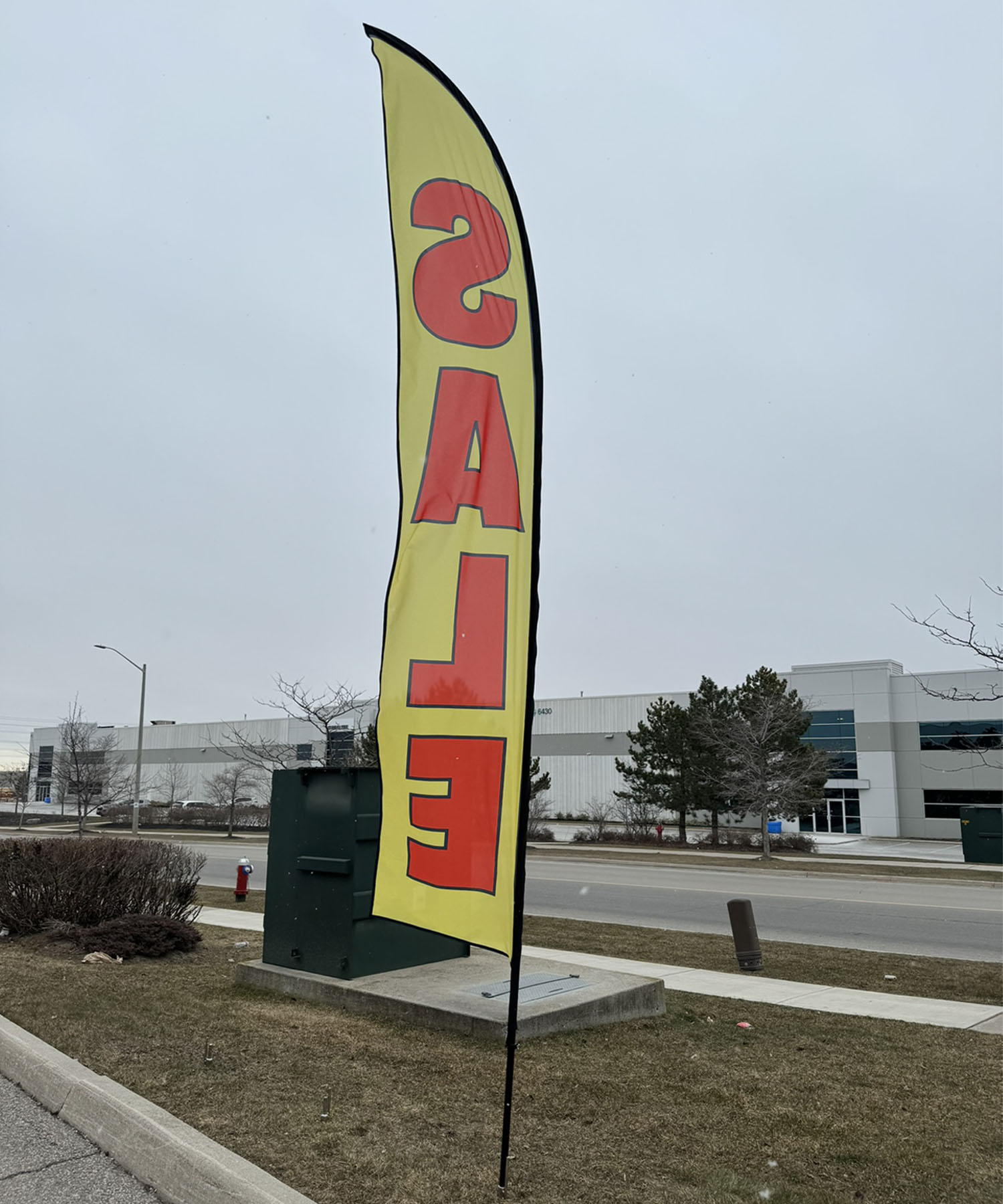 15' Large Feather Flag Kit, Full Color Graphics One Side, Outdoor Spike base and Bag Included 5