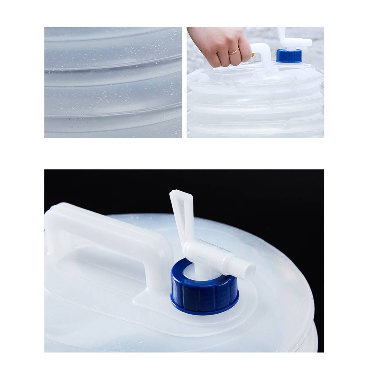 350oz Foldable Portable Water Container with Tap for Camping 5