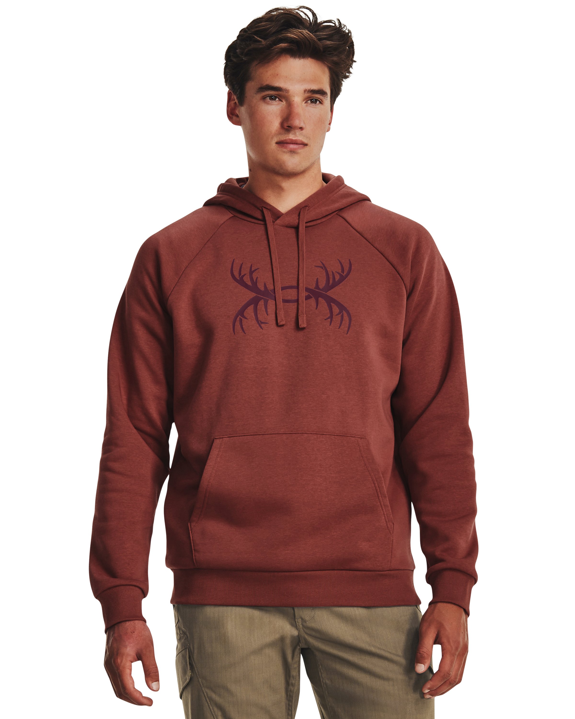 UA Rival Fleece Antler Men's Hoodie, custom hoodie or sweatshirt with logo imprint 2