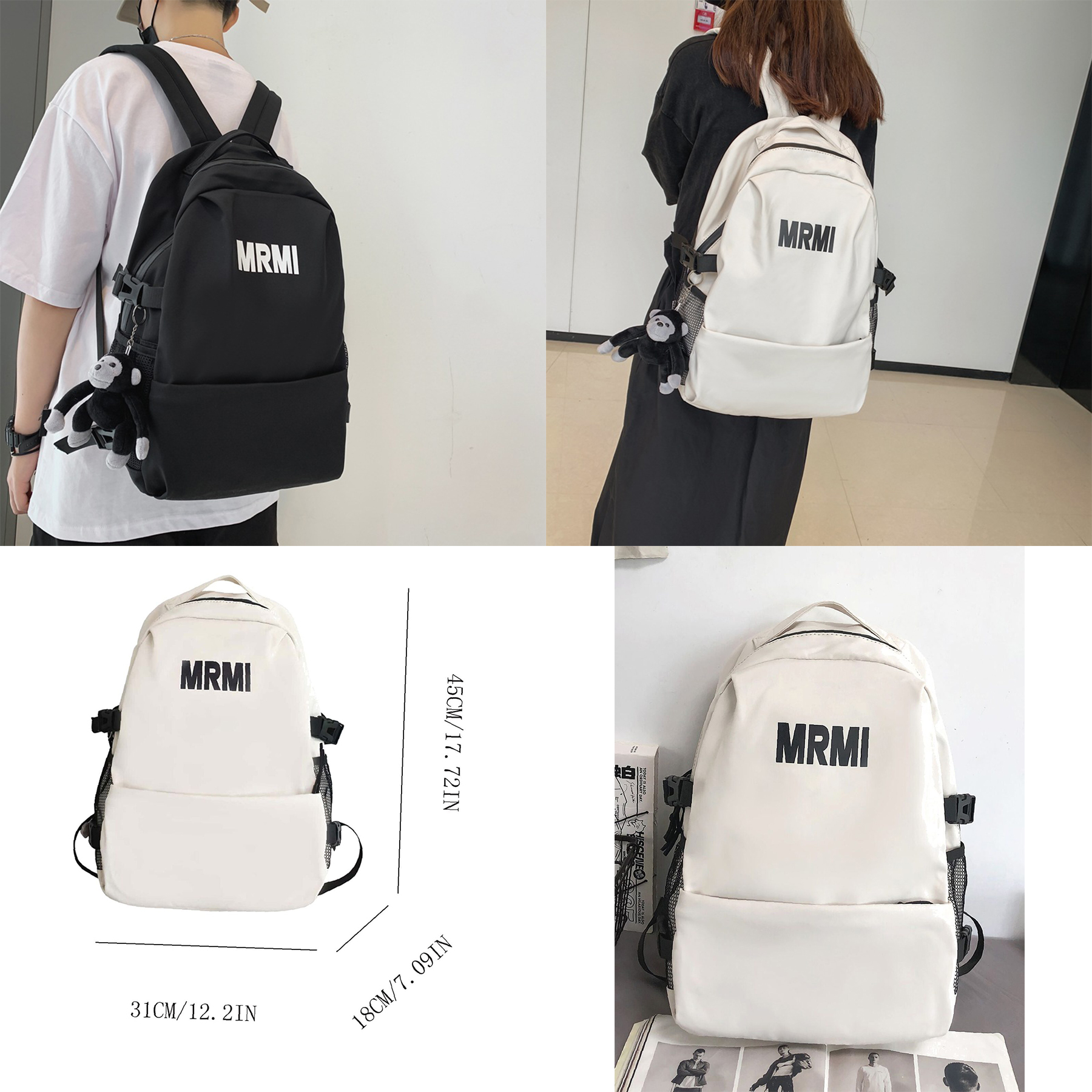 Letter Graphic Large Capacity Backpack 2