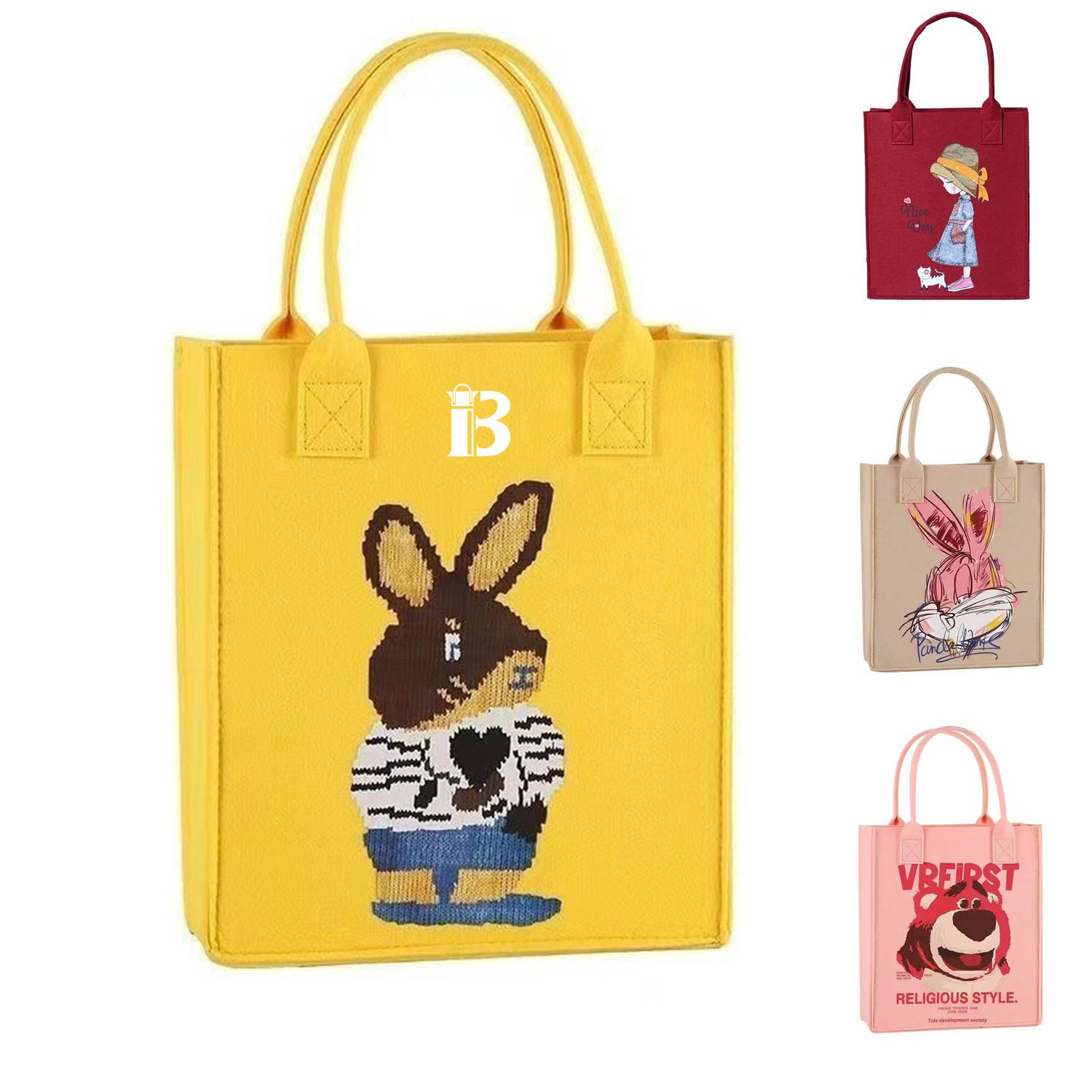 Felt Shopping Tote Bag, custom tote bag with logo imprint 6