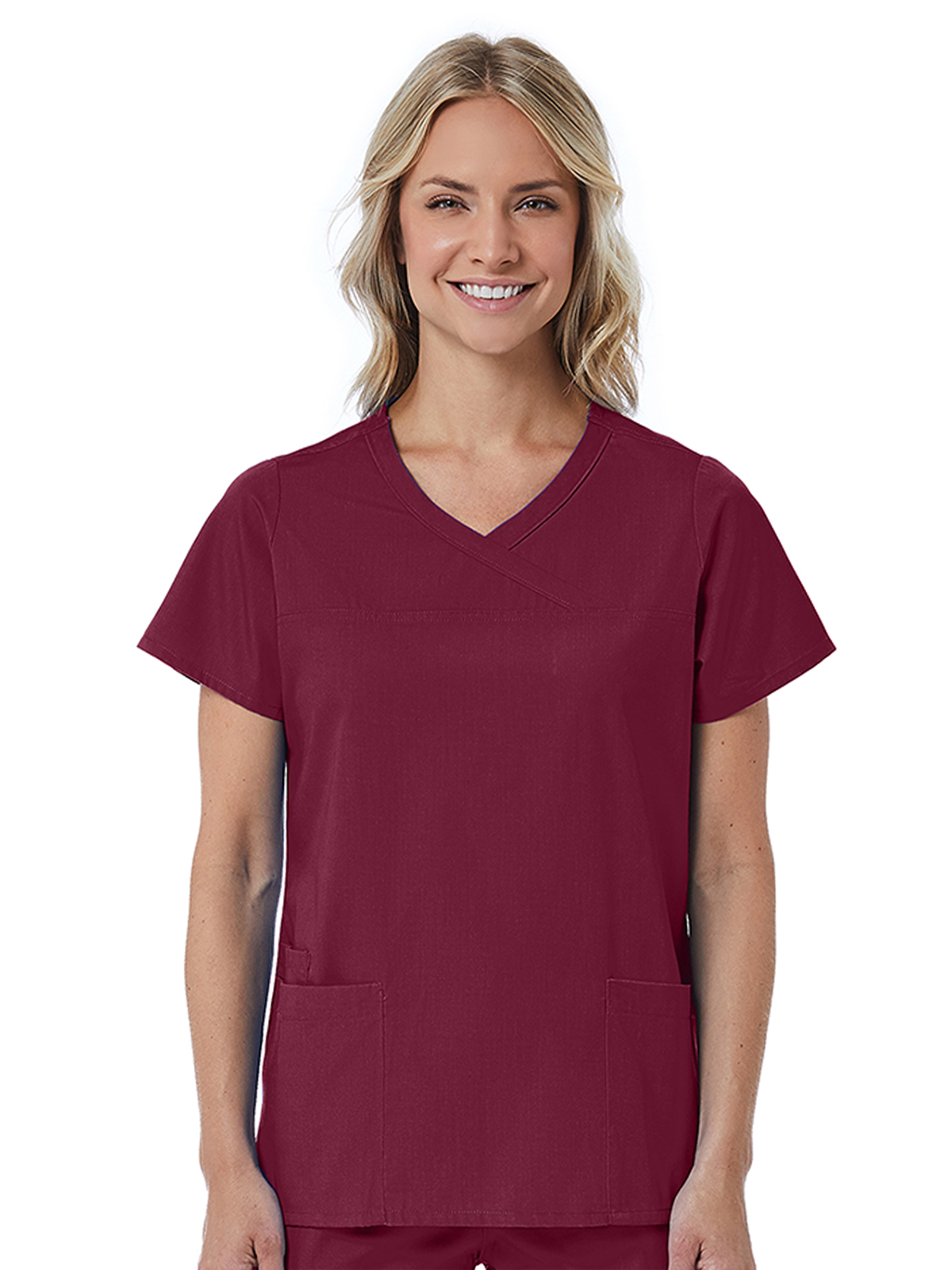 Maevn - Red Panda - Women's Three-Pocket Curved Mock Wrap Top 18