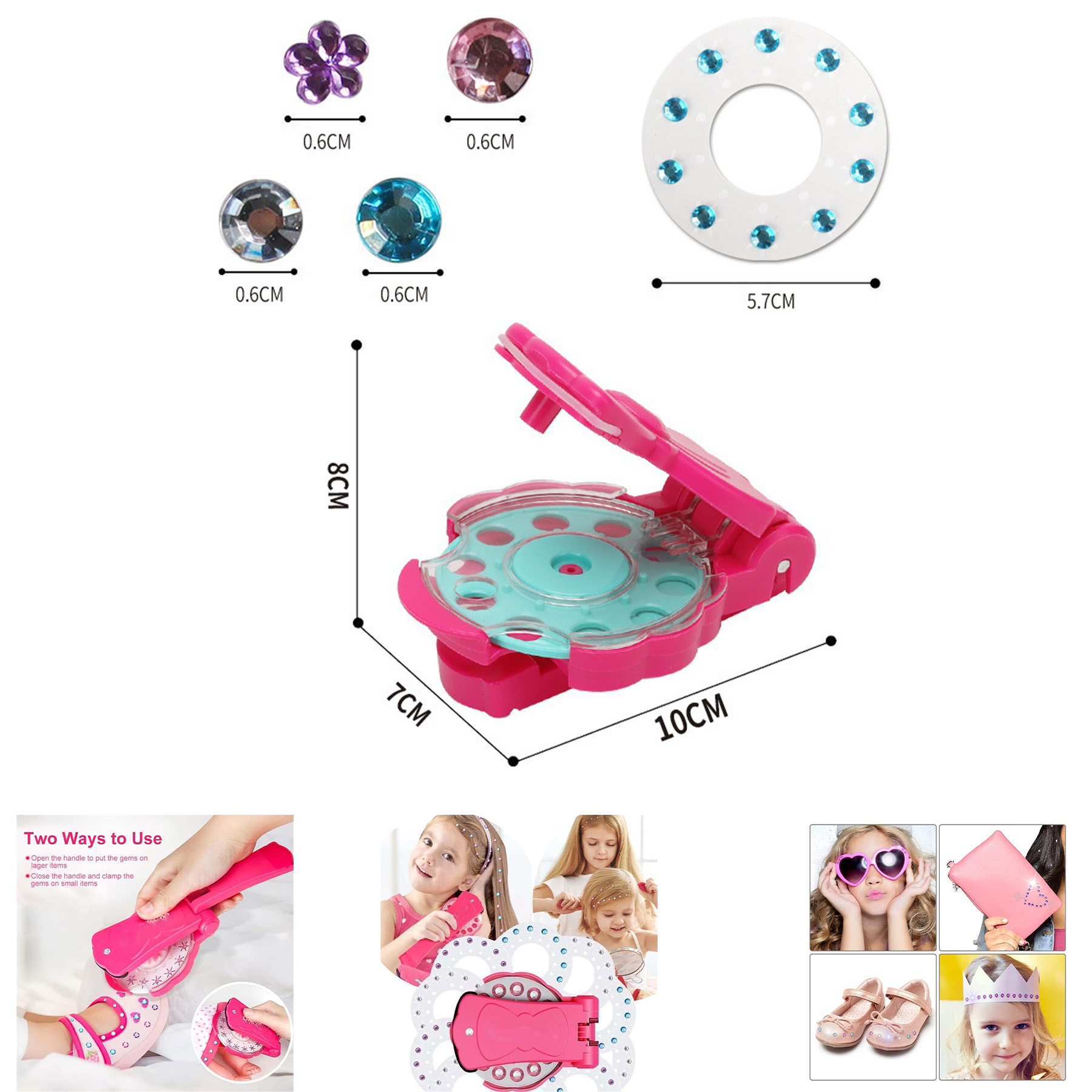 Shining Bling Diamond Hair Sparkle Stapler Set