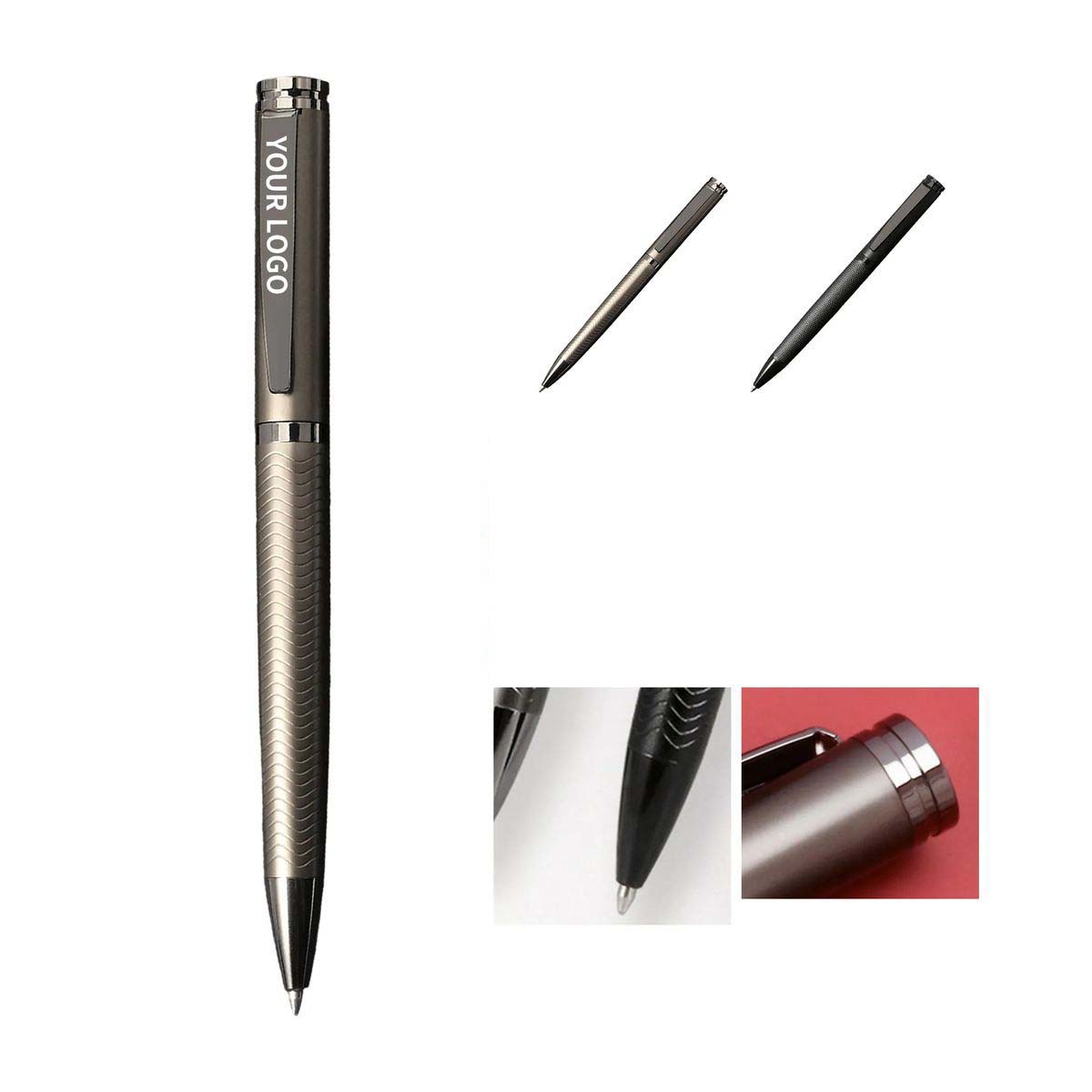Durable Metal Ballpoint Pen with Black Ink Core 2