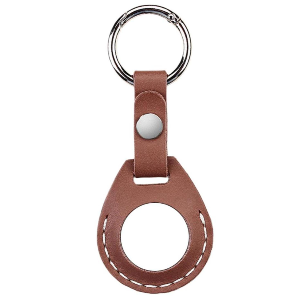 Leather AirTag Holder w/ Belt Closure & Keyring Custom Logo