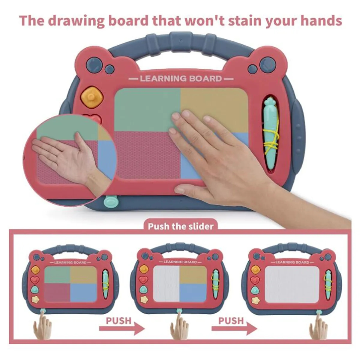 Magnetic Drawing Board, Color Erasable Doodle Writing Pad 4