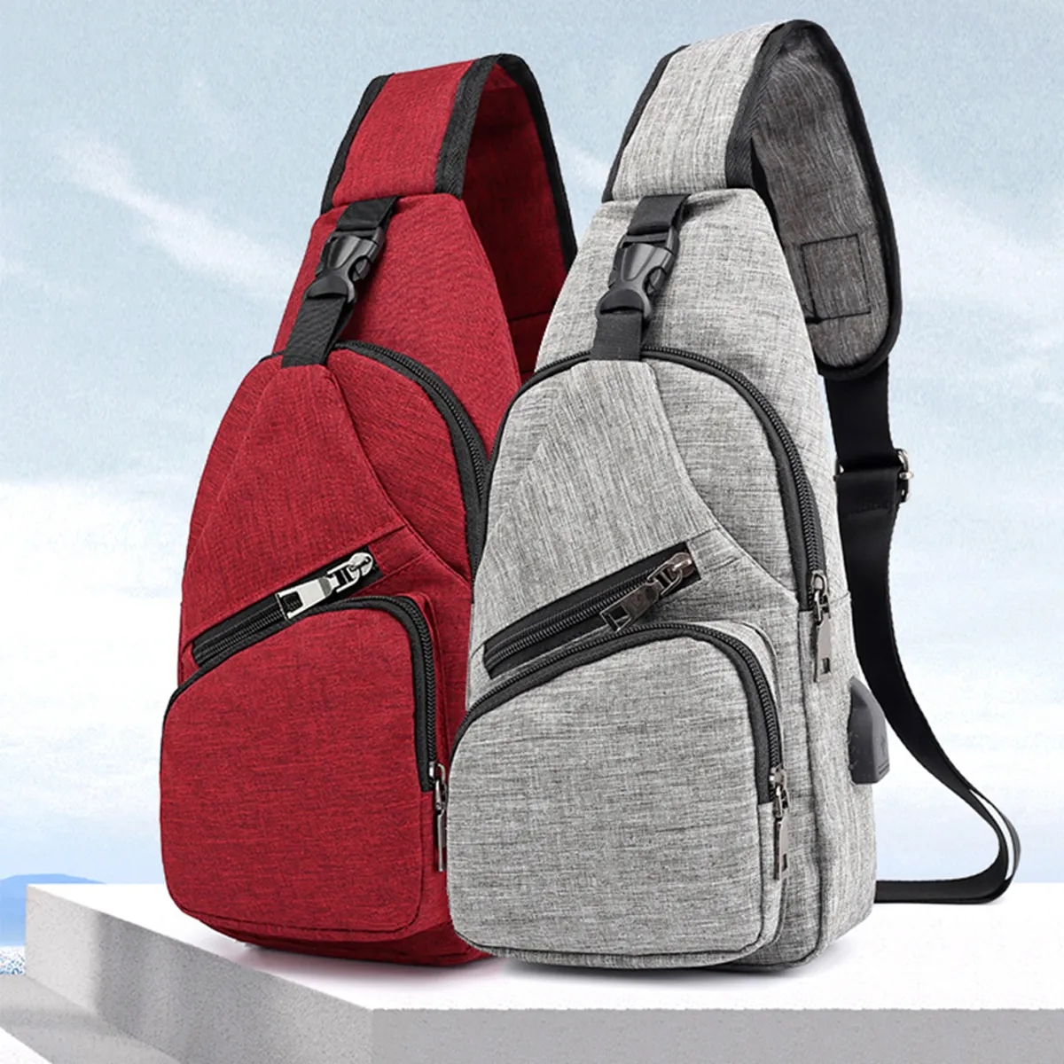 Versatile USB Charging Crossbody Sling Bag For Travel Sport 2