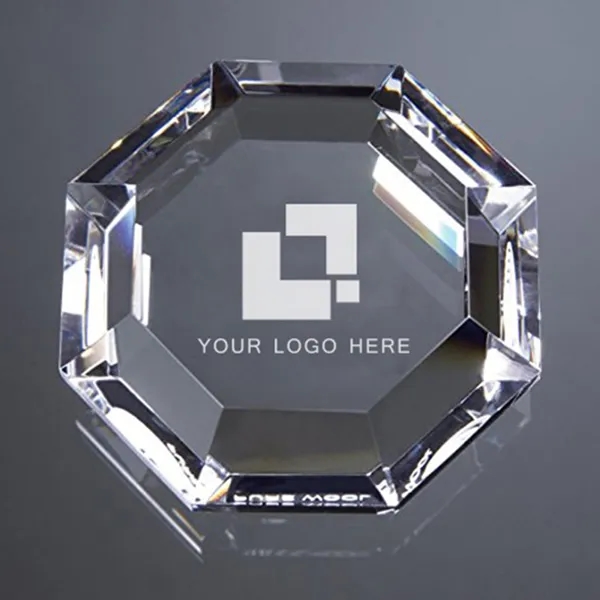 Octagon Crystal Paperweight 2