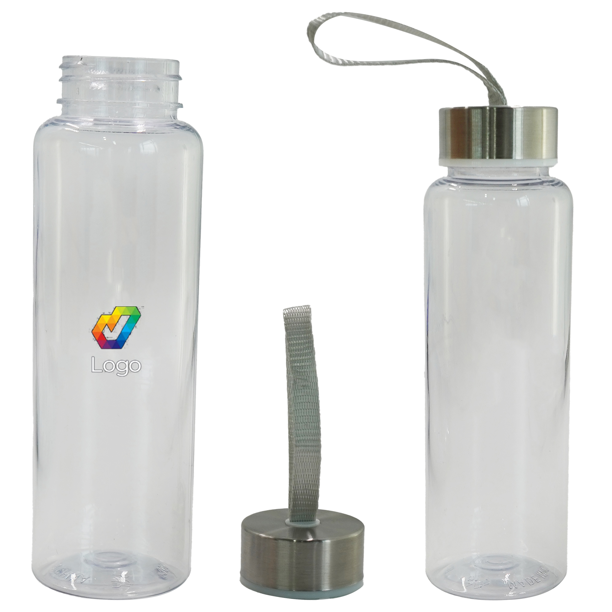 Meera 17oz Plastic Water Bottle ?C Clear with Adjustable Strap 2