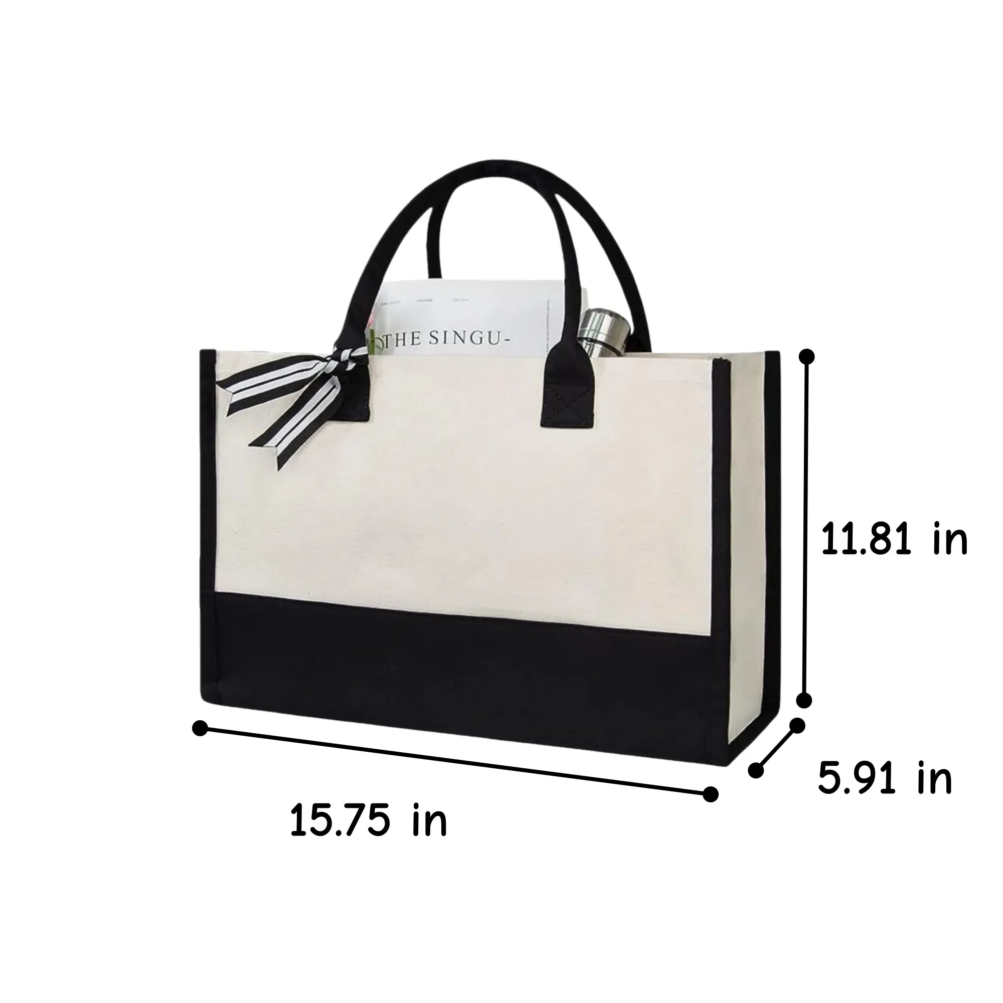 Custom Logo Canvas Tote Bag Shopping Beach Carryall, custom tote bag with logo imprint 2
