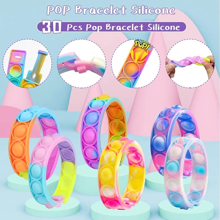 Multicolor Push Pop Bubble Wristband Fidget Toy 13