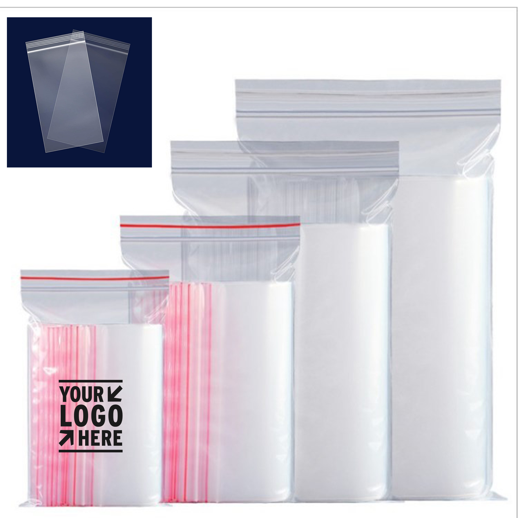 2 Mil Clear Plastic Reclosable Zip Poly Bag 2