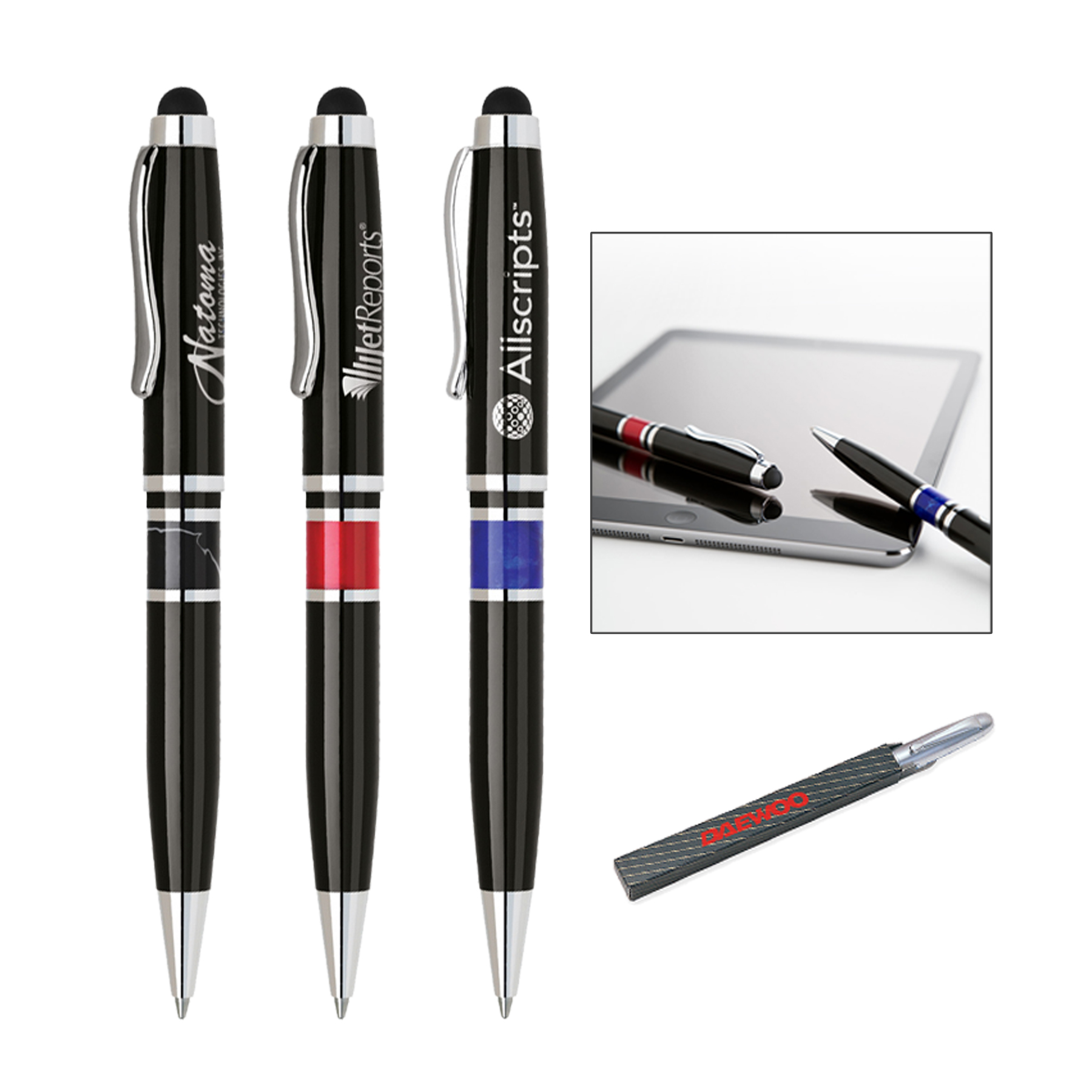 Lacquered Brass twist ballpoint pen with touchscreen stylus 3