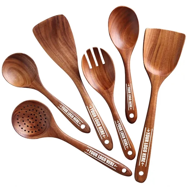 Custom Premium Wooden Kitchen Cooking Spoon Spatula Set