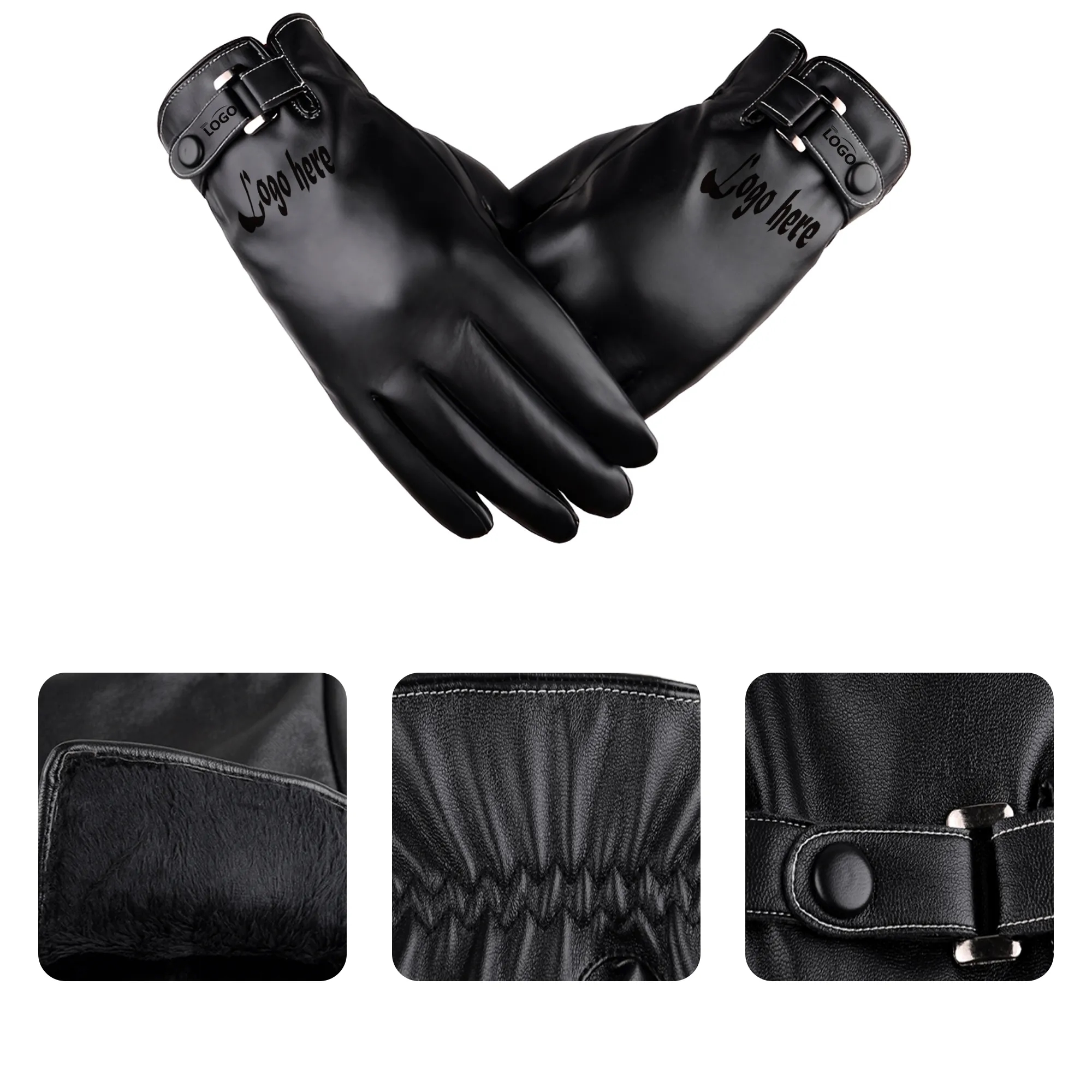Winter Thermal Leather Gloves