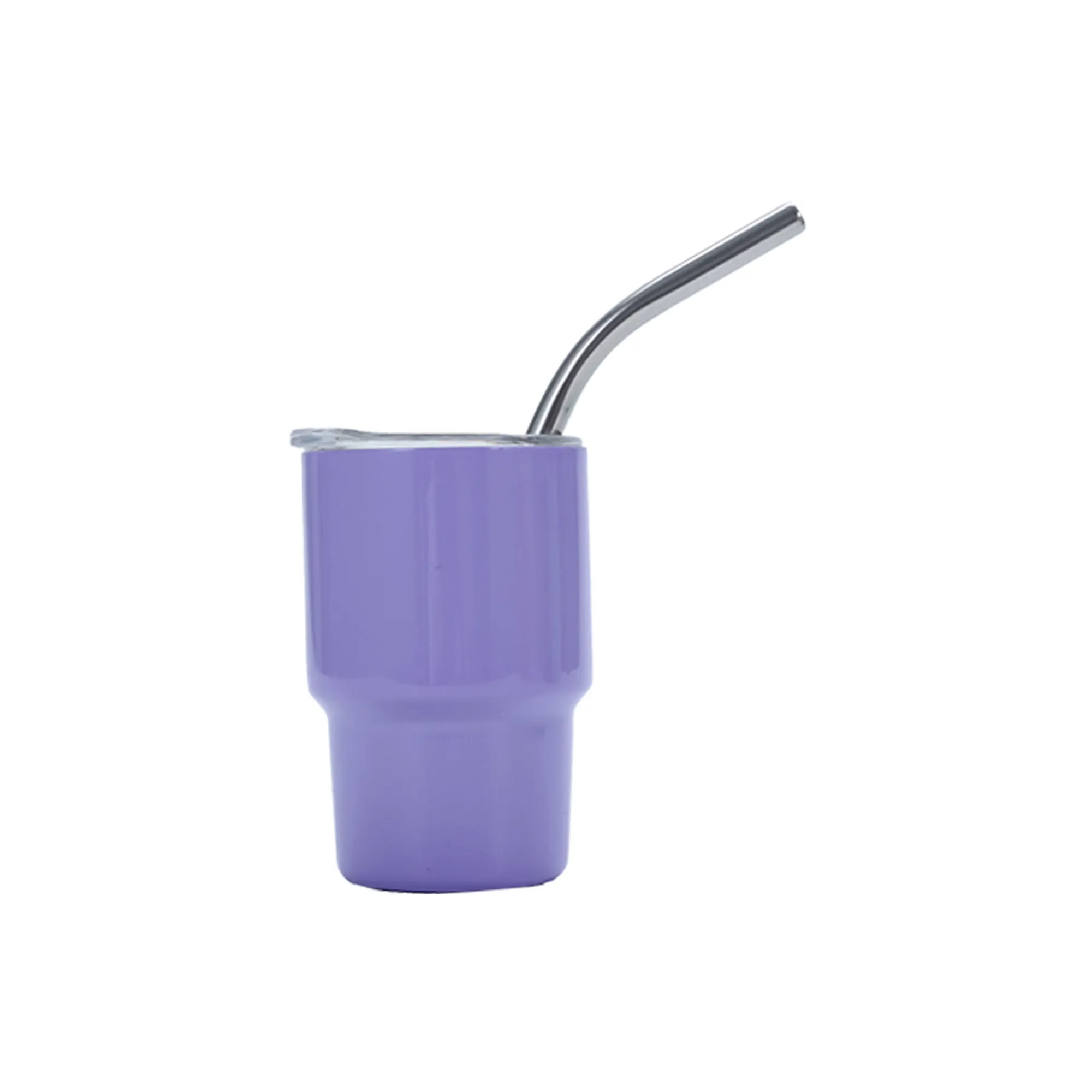 Double Wall 3 Oz Mini Stainless Steel Cup With Lid And Straw 1