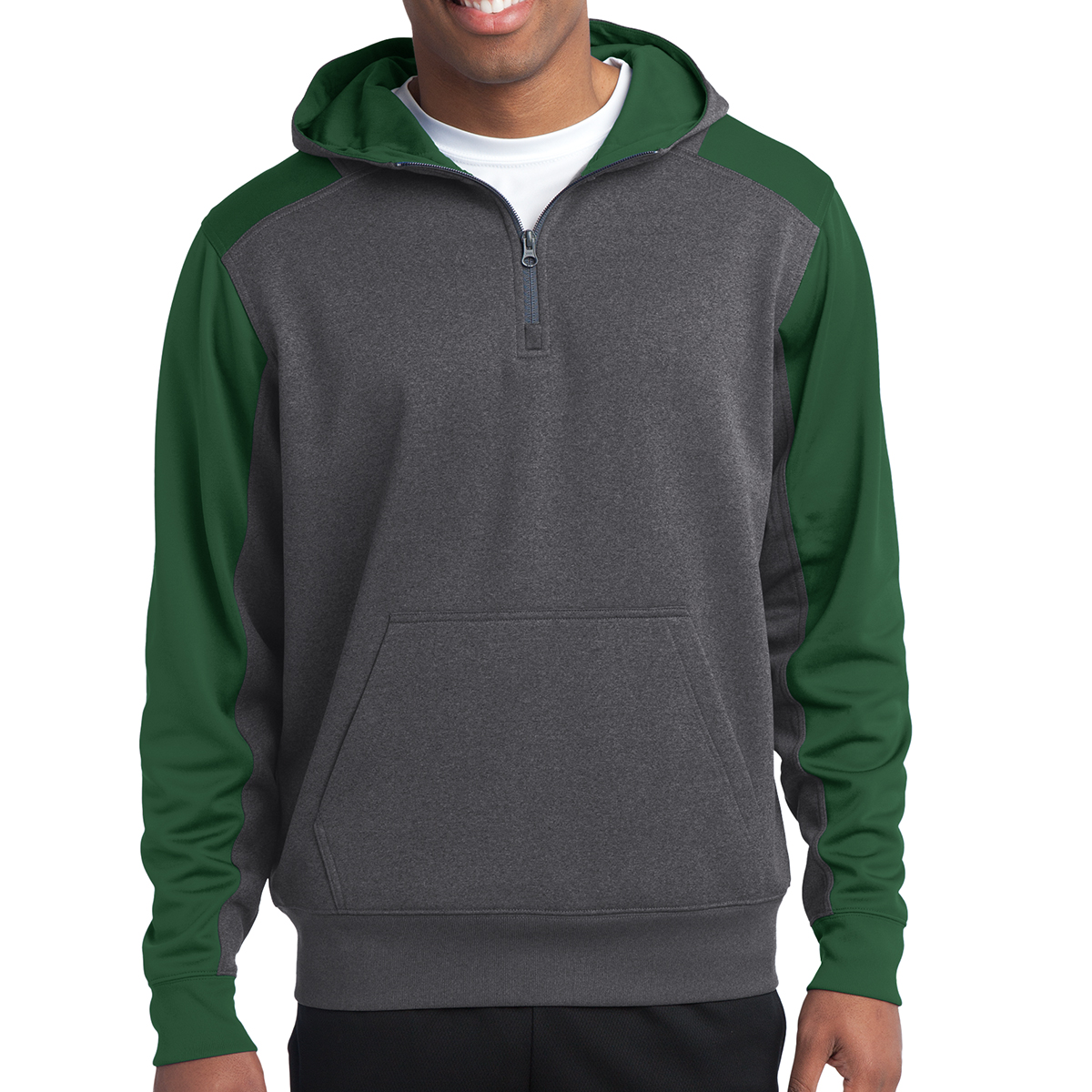 Sport-Tek® Tech Fleece Colorblock 1/4-Zip Hooded Sweatshirt 1