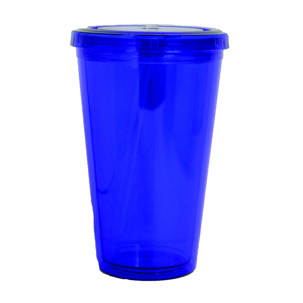 16 Oz Acrylic Double Wall Drink Cup W / Straw 4