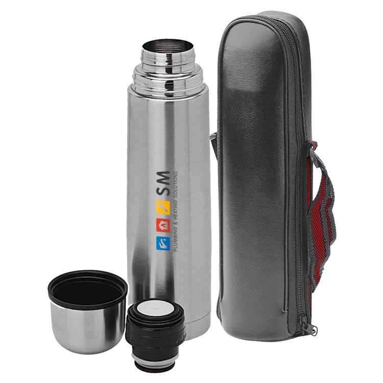 Bullet Flask Silver 500ml, custom water bottle with logo imprint 2
