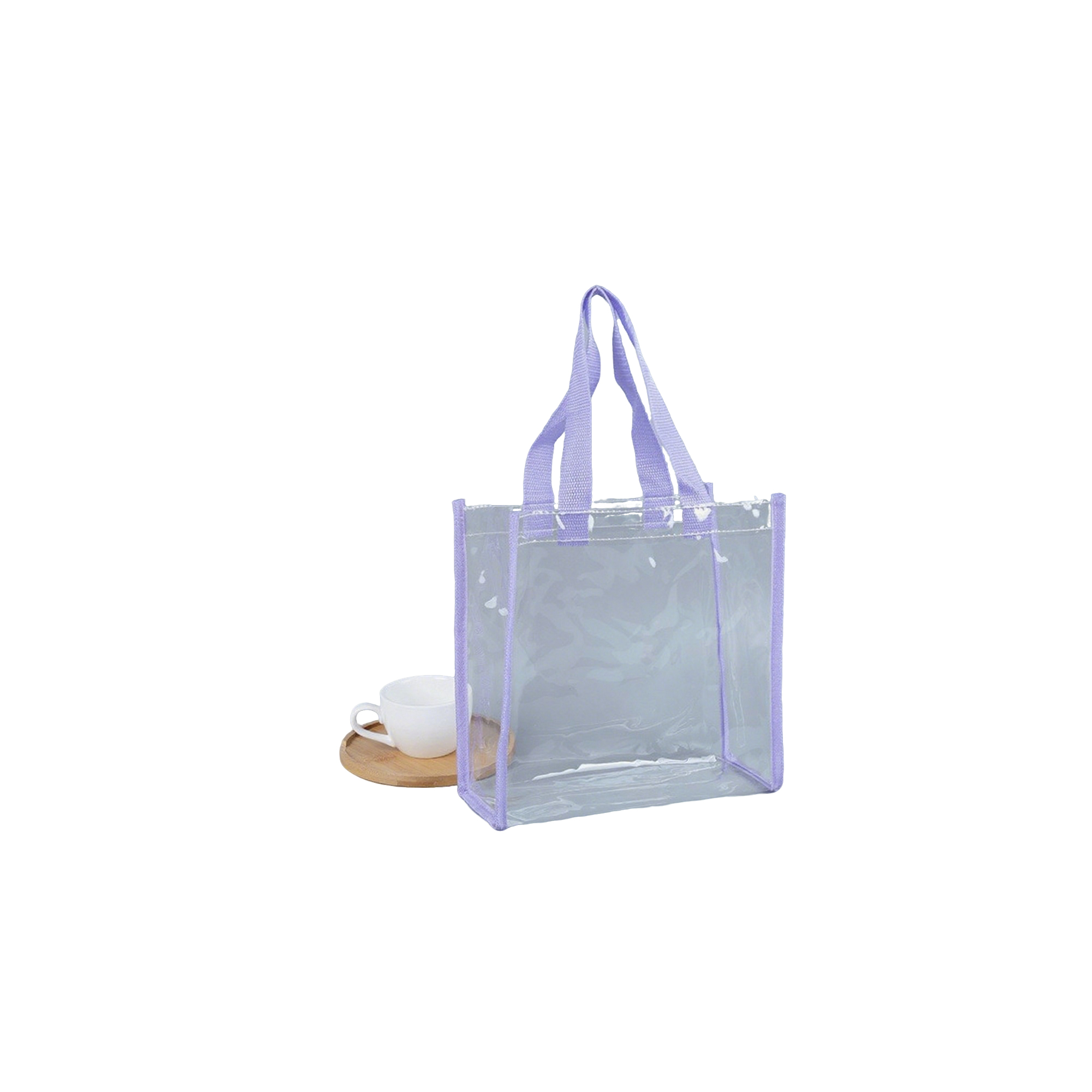 Transparent Polyvinyl Chloride Stadium Tote 11.9" x 11.9" x 6" 11