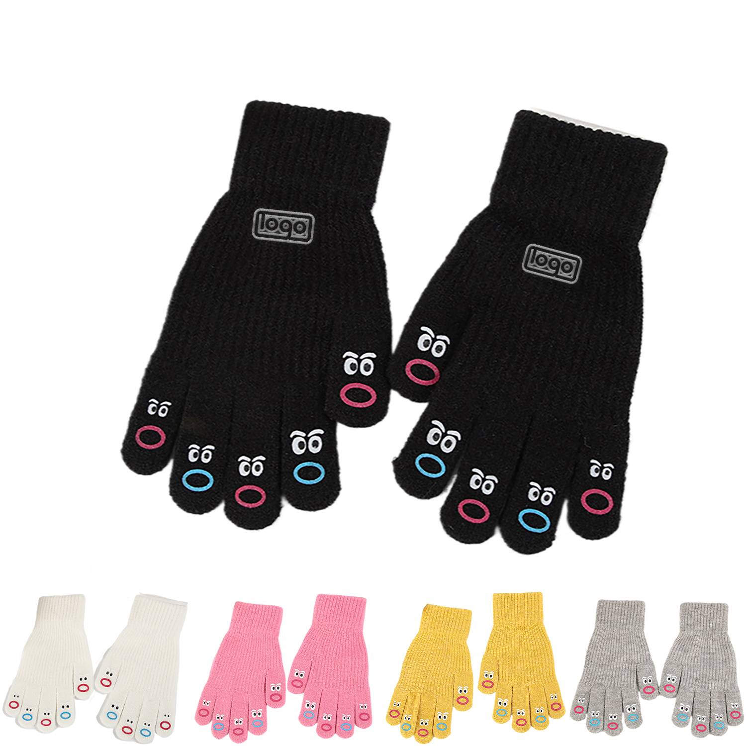 Warm Cartoon Open Finger Gloves 4