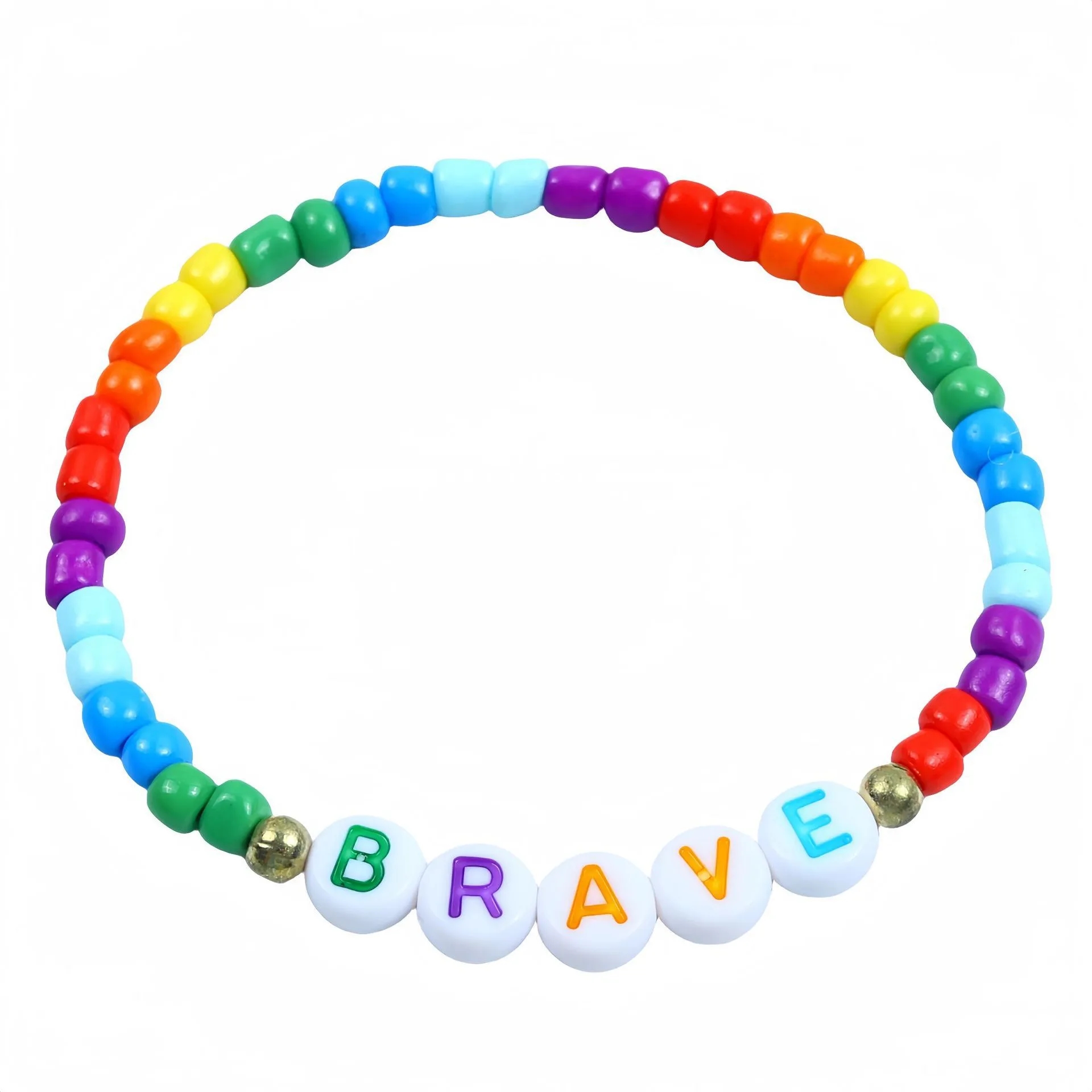 Friendship Bracelet with Plastic Beads and Letter Design 15