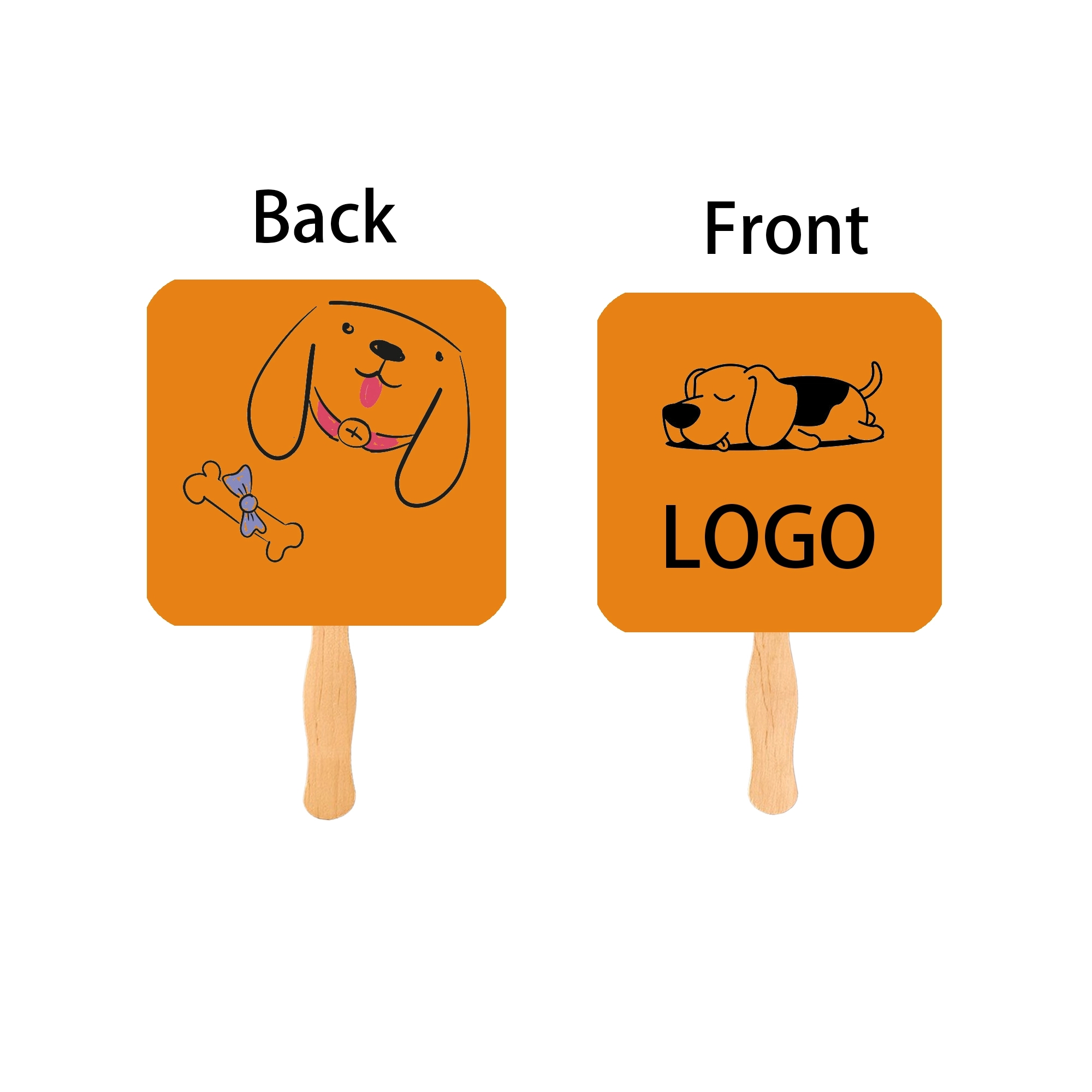 2 Sides Square Shape Single Hand Fan 3