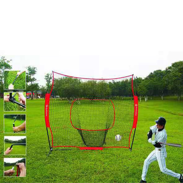 Baseball Softball Practice Hitting Pitching Net with Bow Fra 2