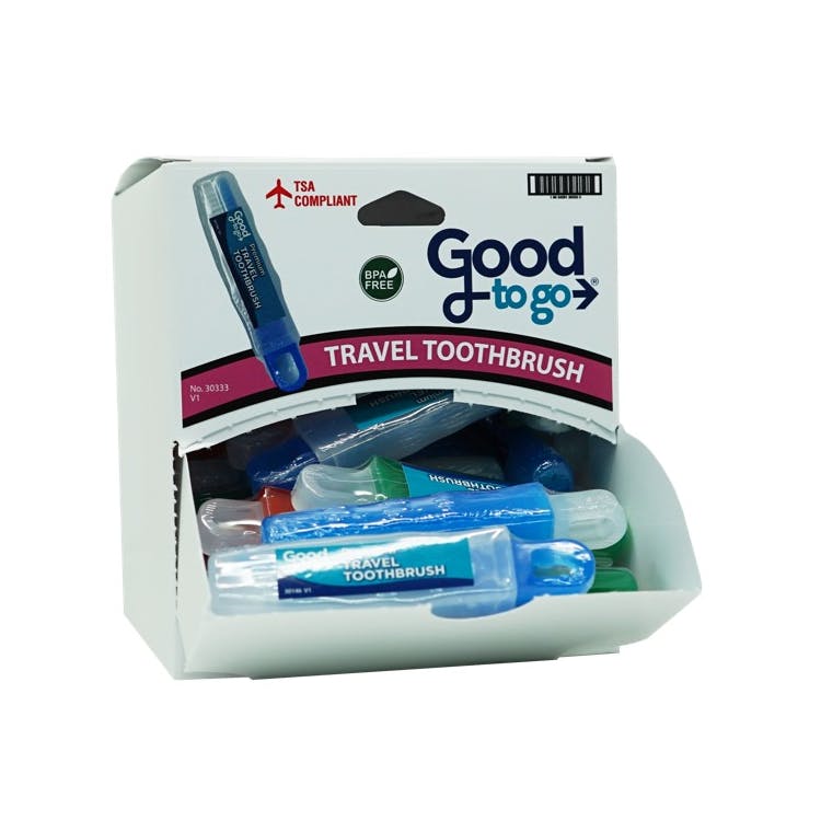 Travel Toothbrushes in Dispensing Case - Assorted 1