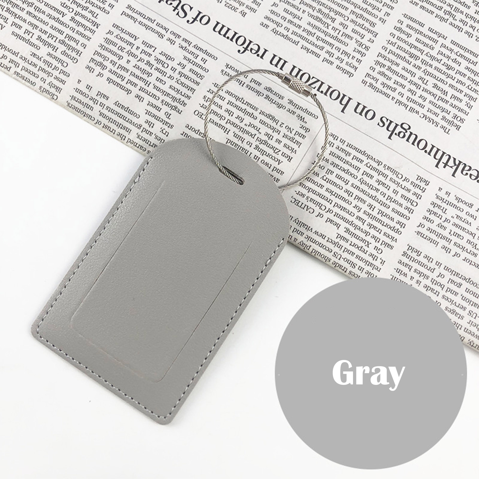 PU Leather Luggage Tags with Metal Loop 5