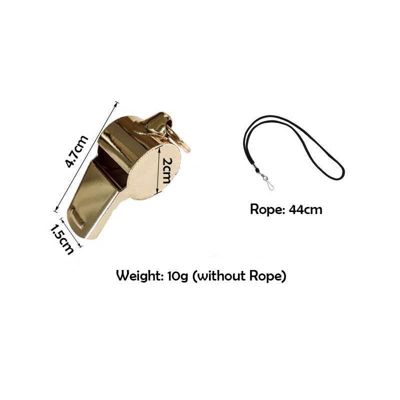 Custom Gold Stainless Metal Whistles Keychain 2