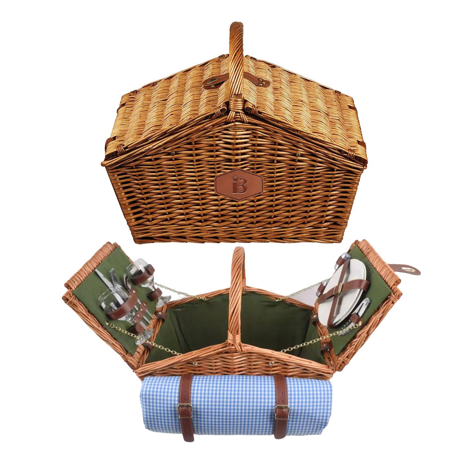 Willow Picnic Basket Set With Double Doors