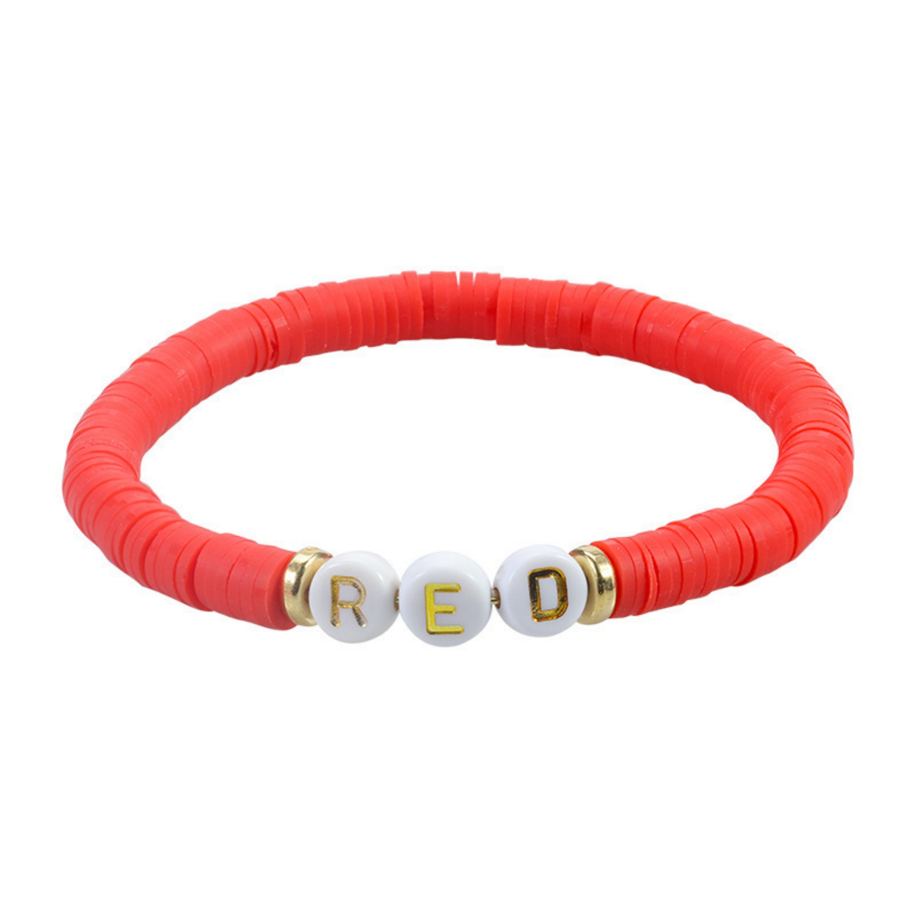 Handmade Bohemian Stackable Letter Beaded Soft Clay Bracelet 3