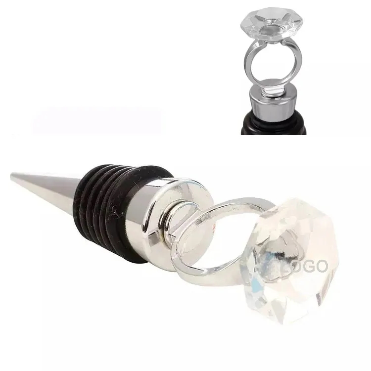 Crystal Diamond Ring Wine Bottle Stopper 6