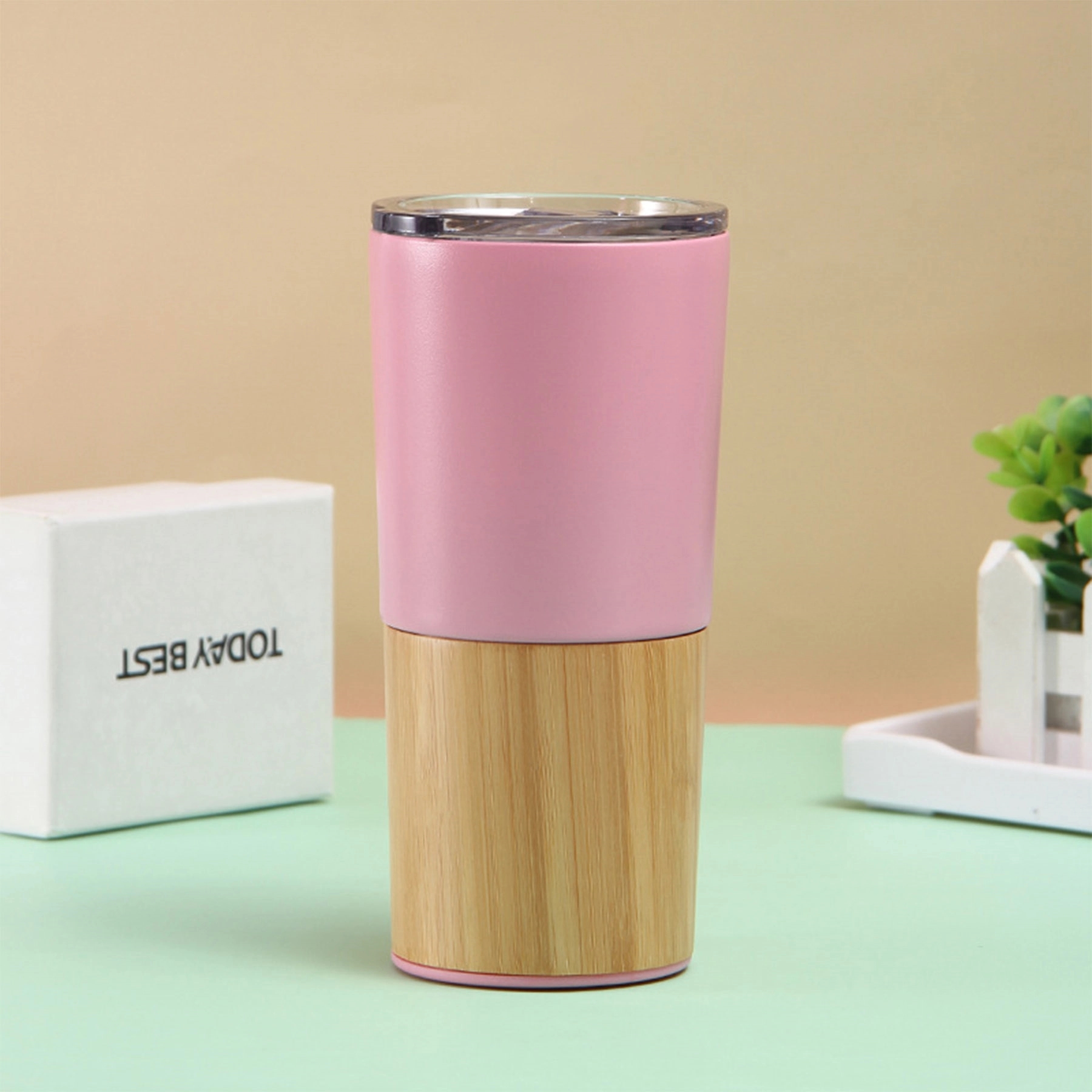 Stianless Steel Natural Bamboo Coffee Tumbler 3