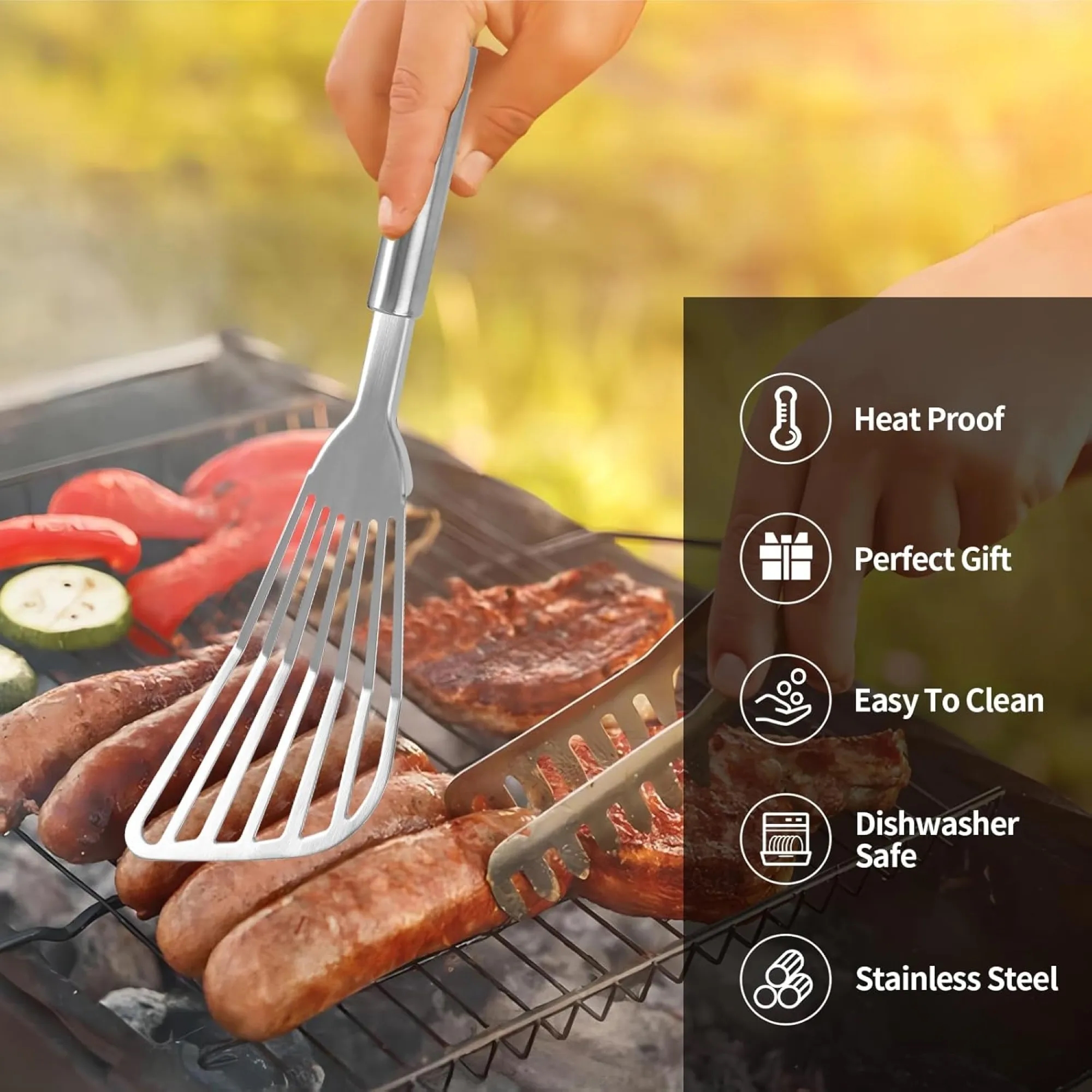 Stainless Steel Multifunctional Slanted Slotted Spatula 4