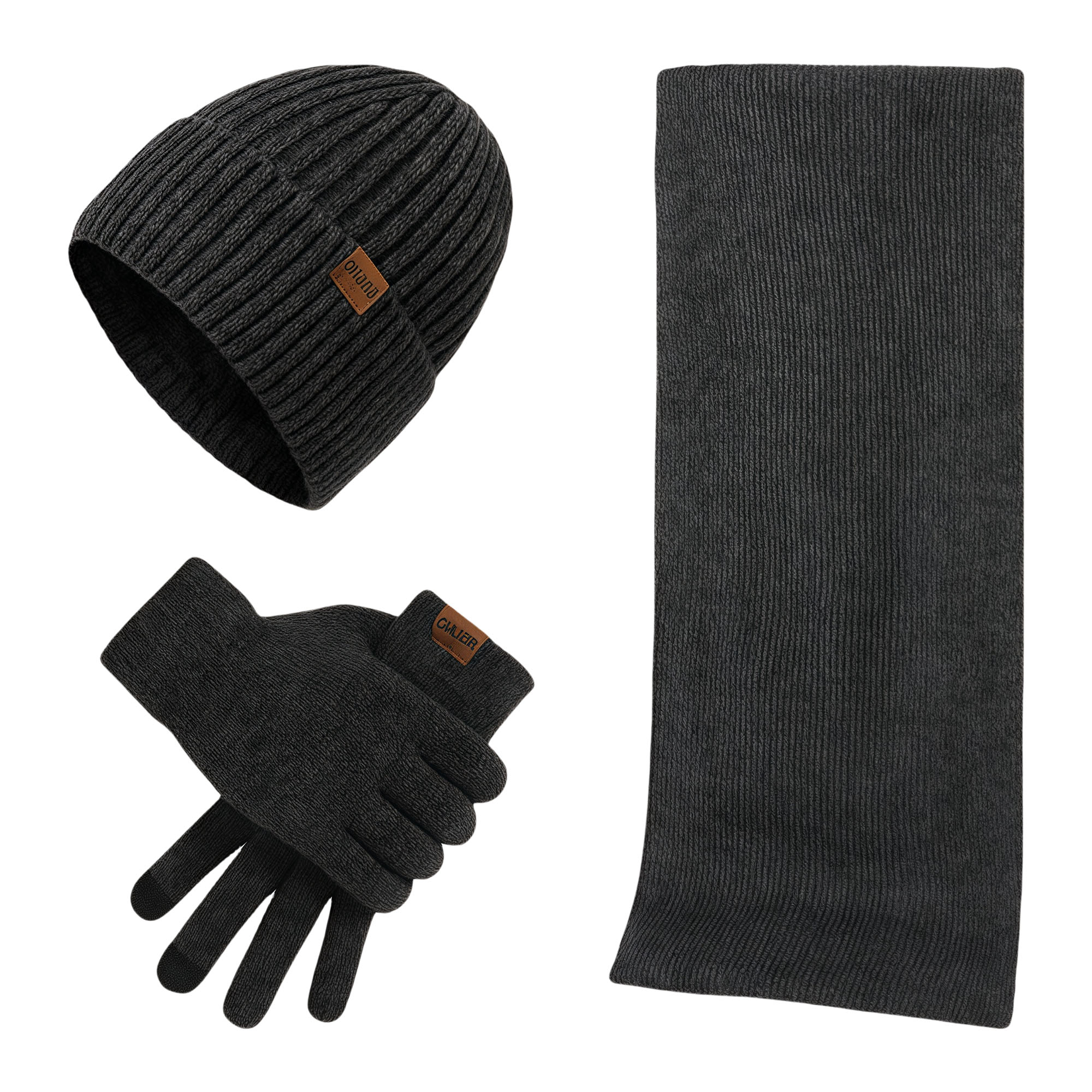 Winter Warm Knit Hat Scarf Gloves Set 8