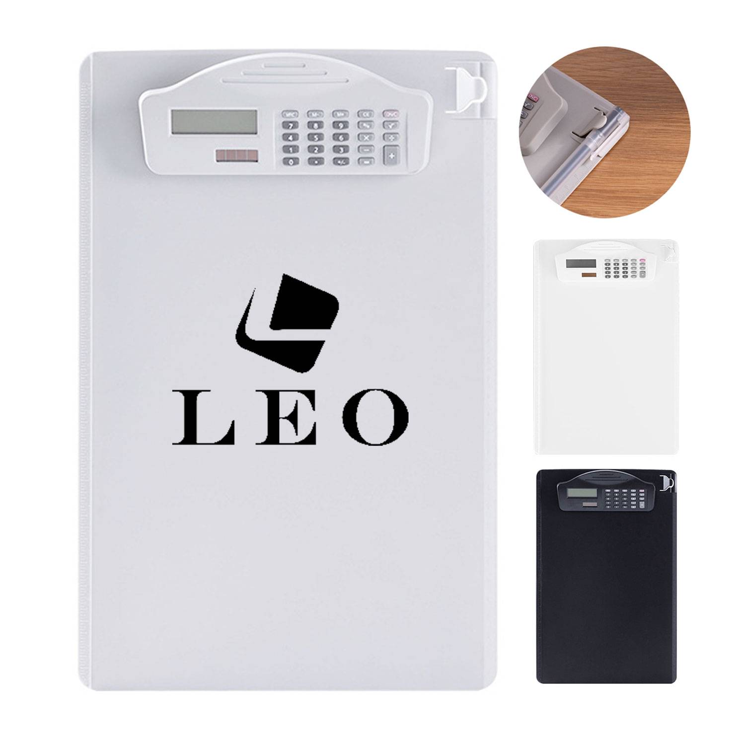 A4 Solar Calculator Files Document Clip Board with Pen 2