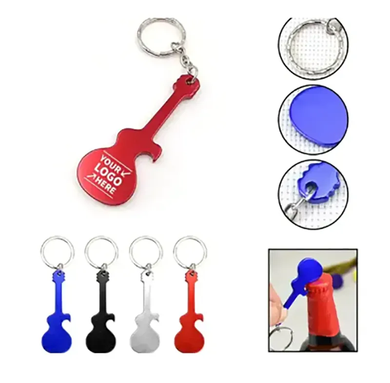 Guitar Shaped Bottle Opener with Keychain 4