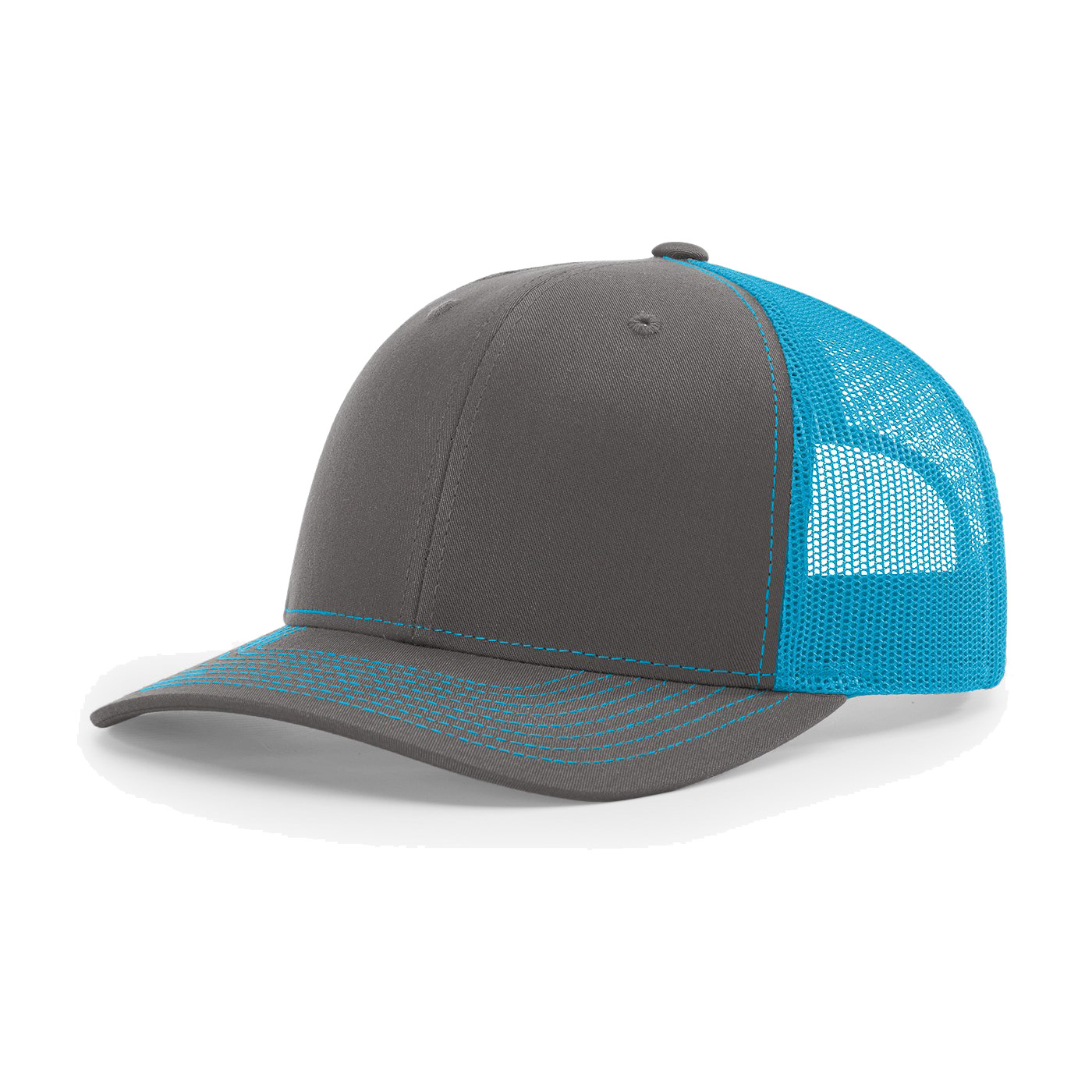 Richardson 112 6-Panel Snapback Trucker Hat w/Leatherette Adhesive Patches or Embroidery 92