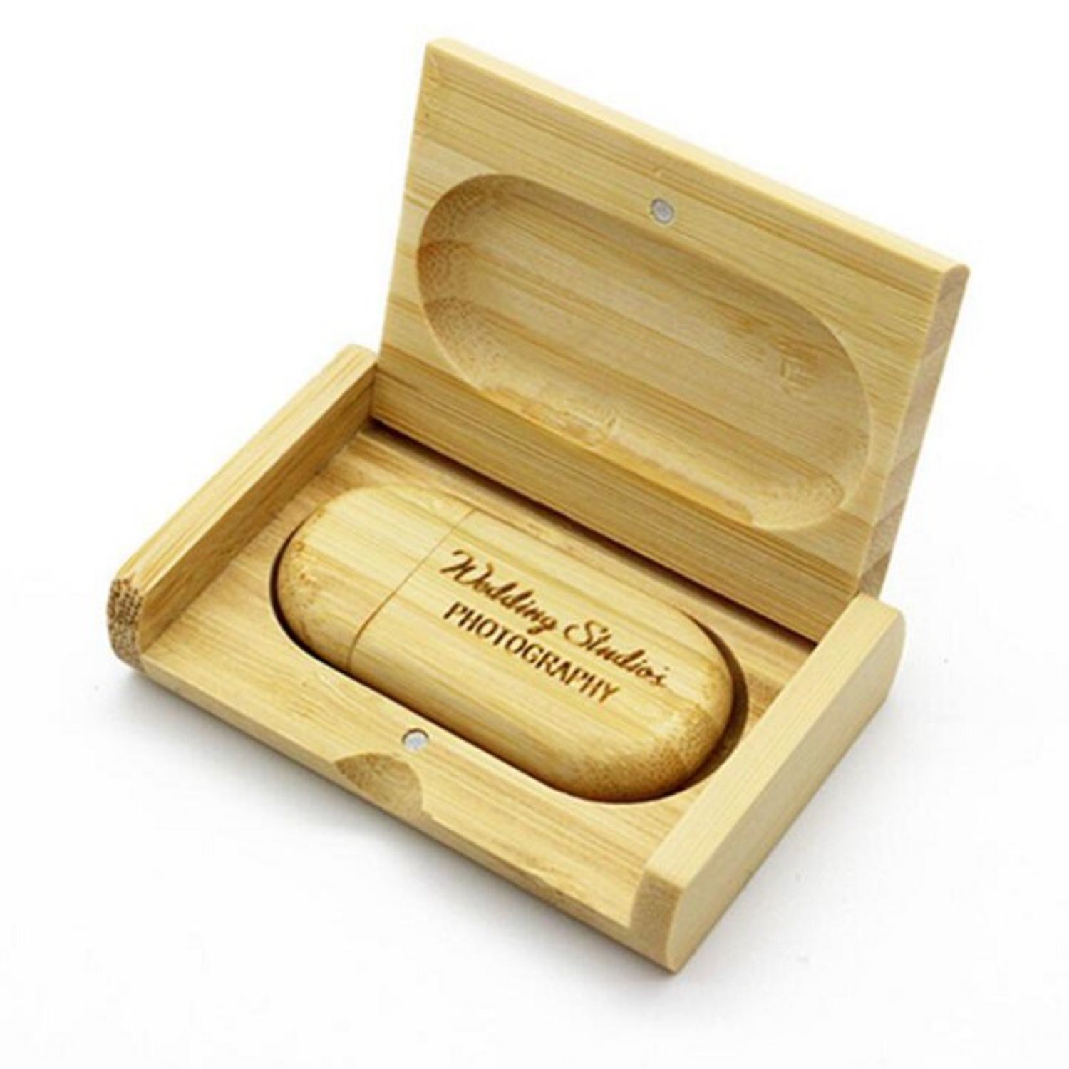 Wooden Capsule Style USB flash drive with magnetic closure 2